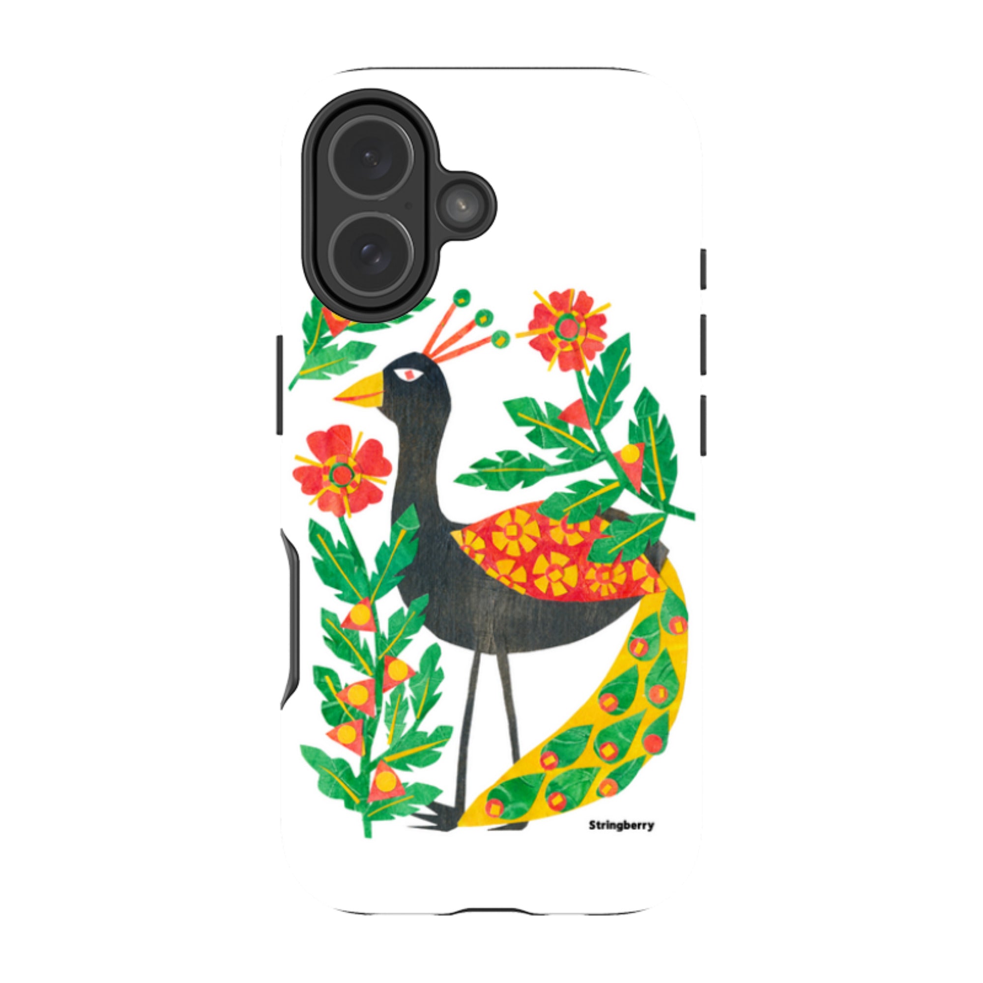 iPhone Tough Case - Folk Floral Peahen By Tracey English