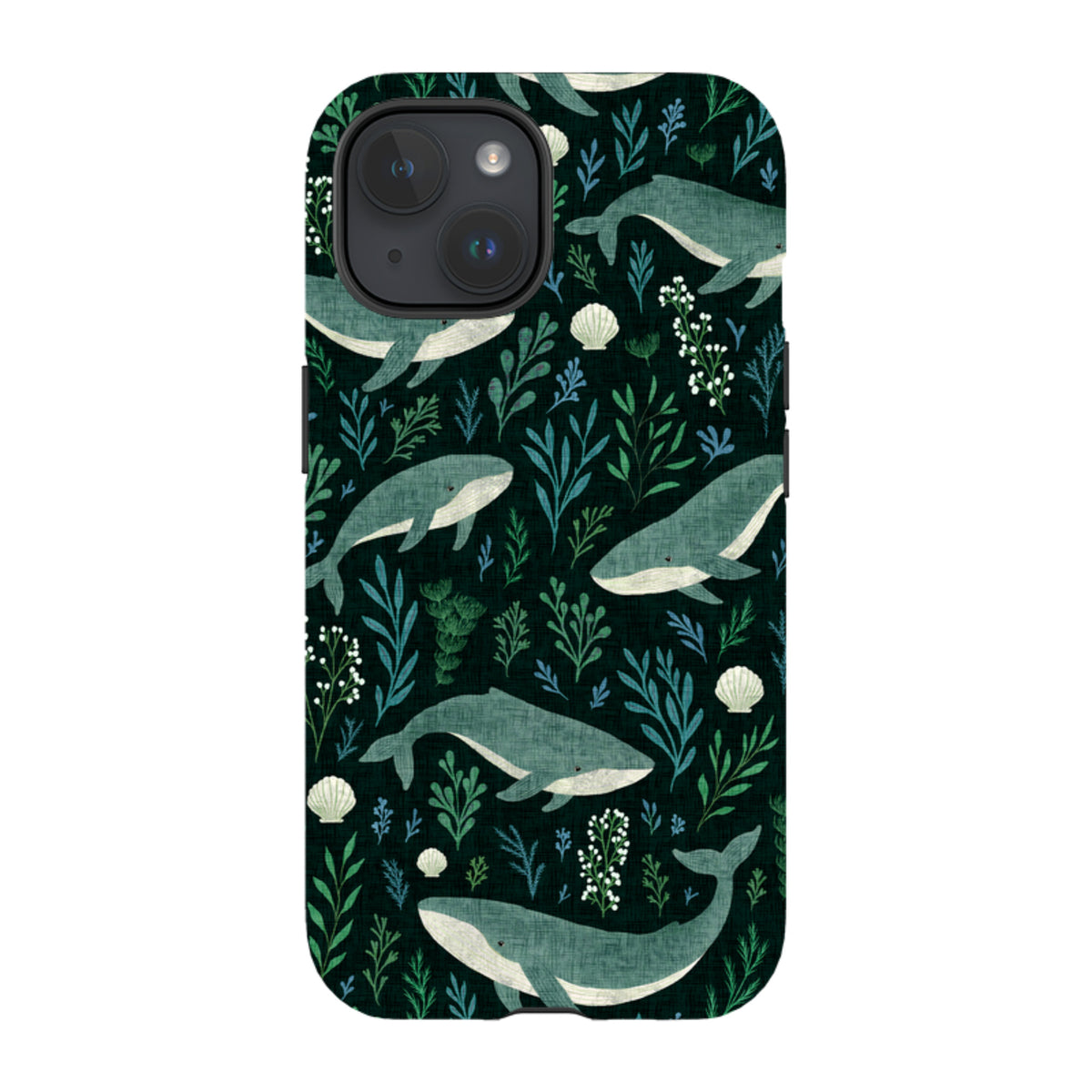 iPhone Tough Case - Whale garden black By Katherine Quinn