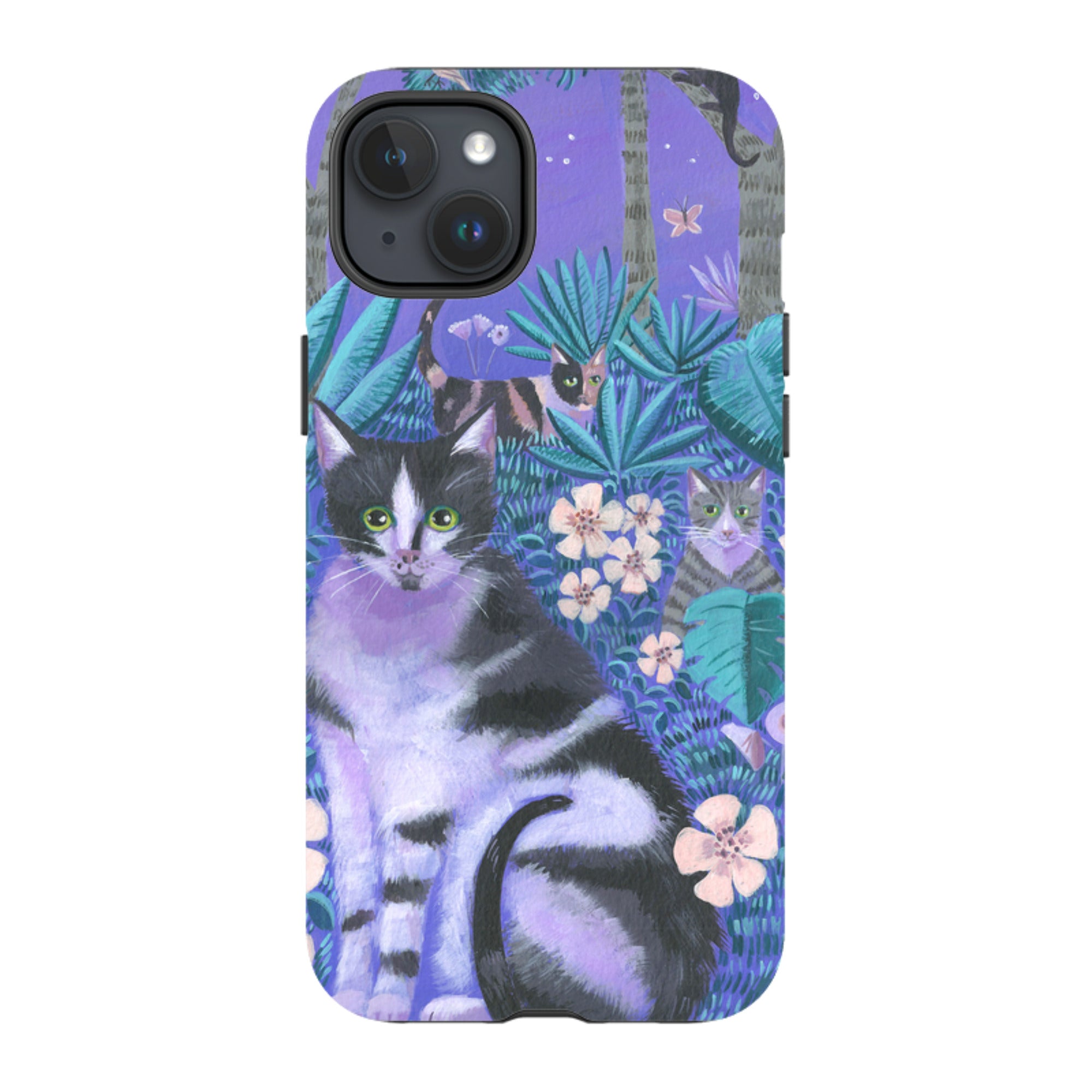iPhone Tough Case - Night Cats 2 By Mary Stubberfield