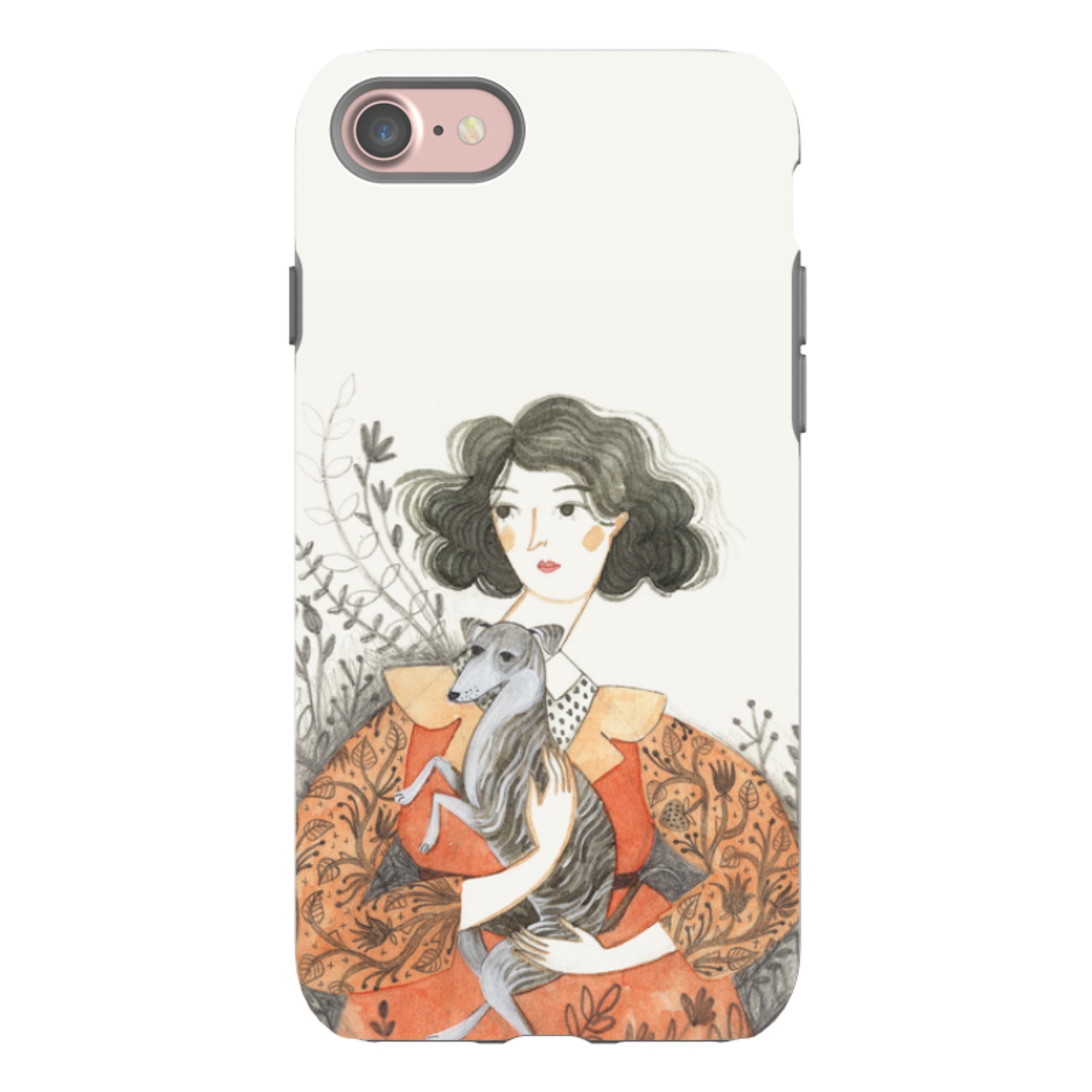 iPhone Tough Case - Lady With Whippet By Meghann Rader