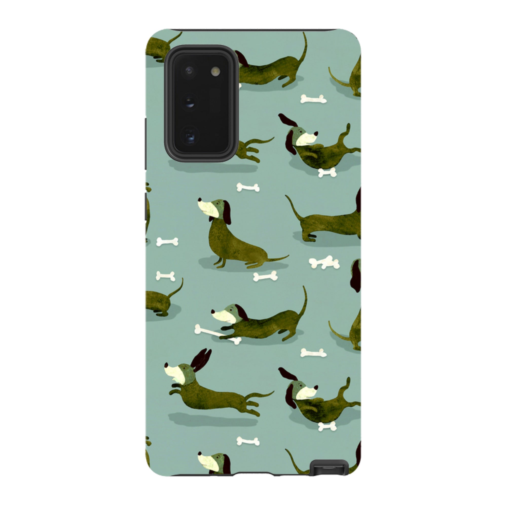 Samsung Tough Case - Dash Dogs Green By Katherine Quinn