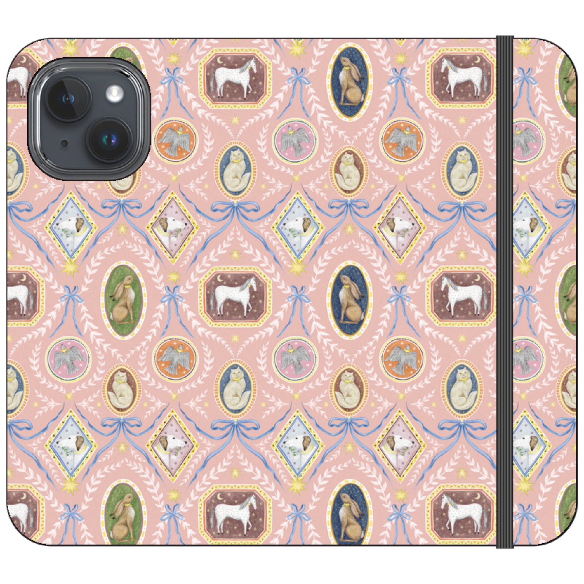 Charleston Peach Pink Wallet Case By Catherine Rowe