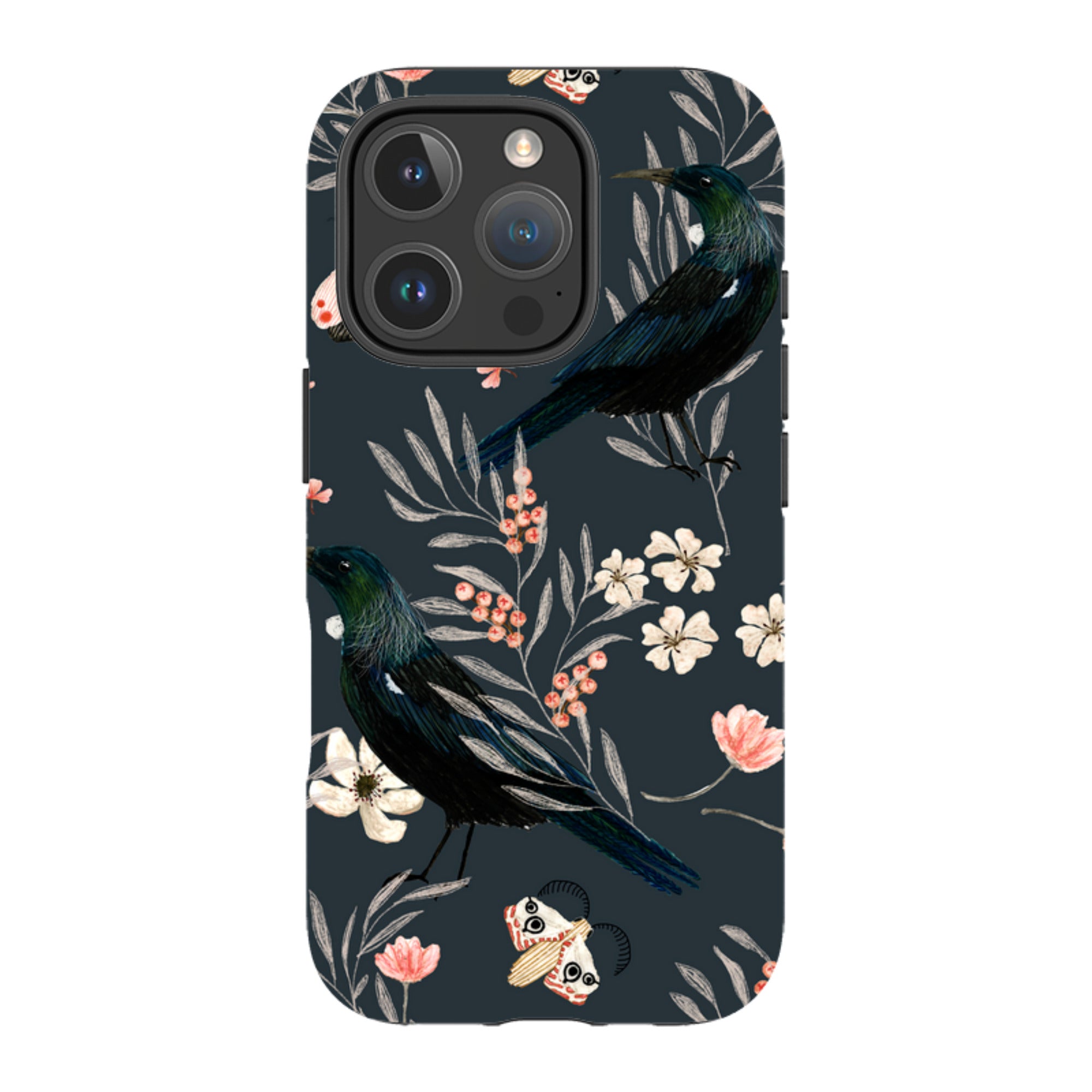 iPhone MagSafe Tough Case - Moths and Tuis By Katherine Quinn