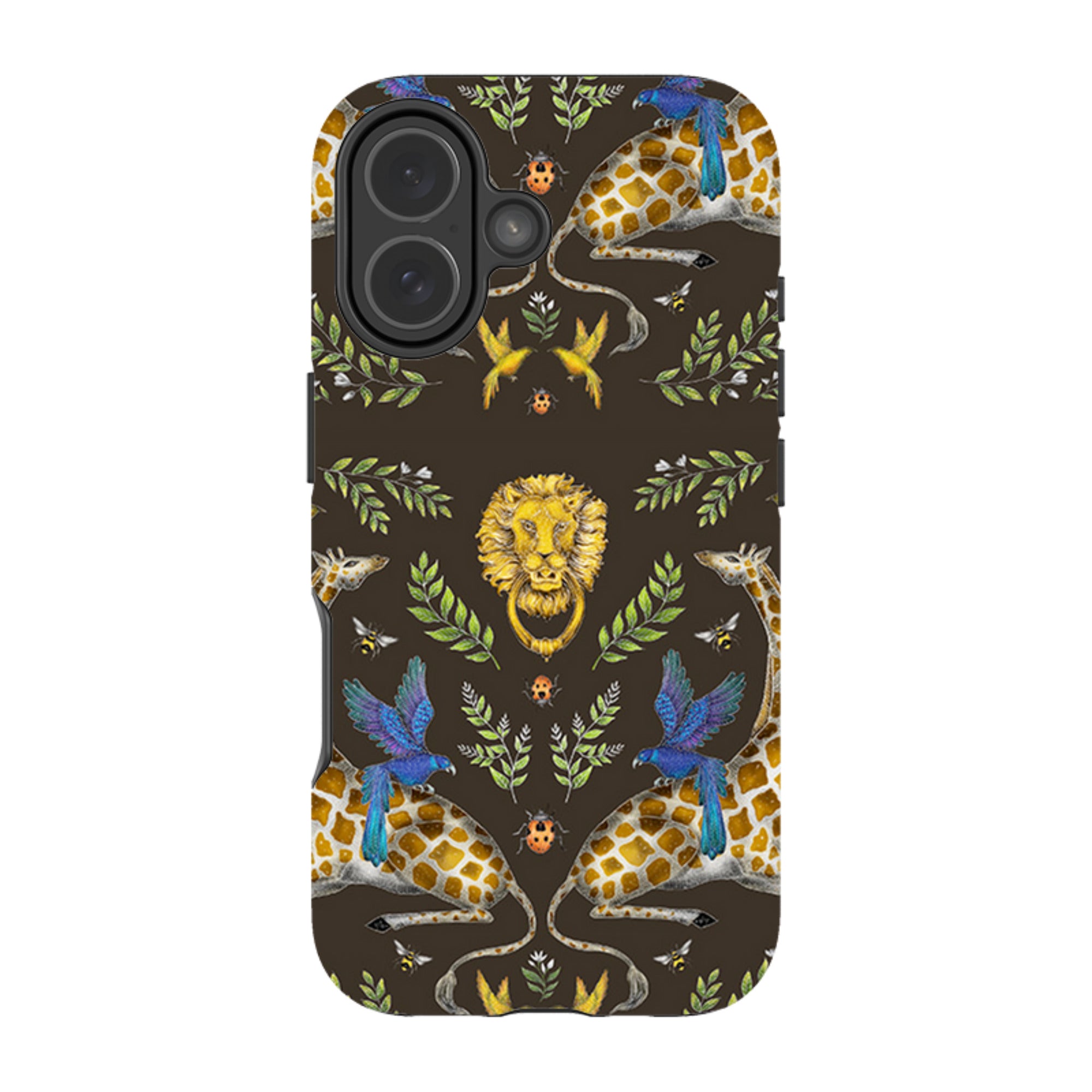 iPhone MagSafe Tough Case -  Giraffes Birds and Lion By Catherine Rowe