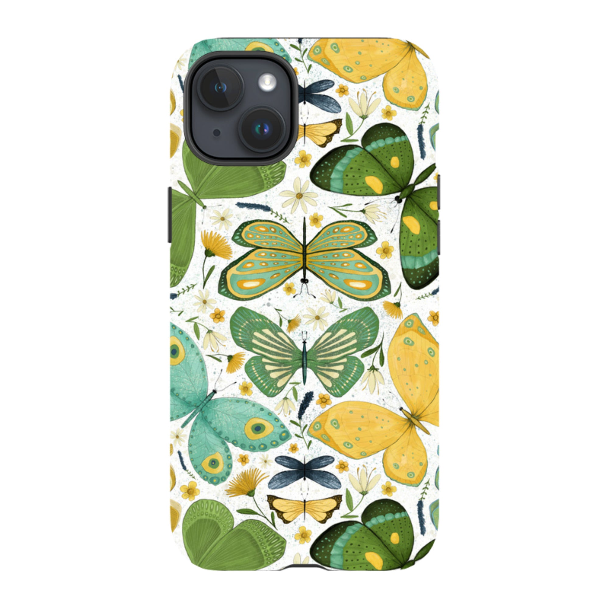iPhone Tough Case - Green Butterflies By Maja Lindberg