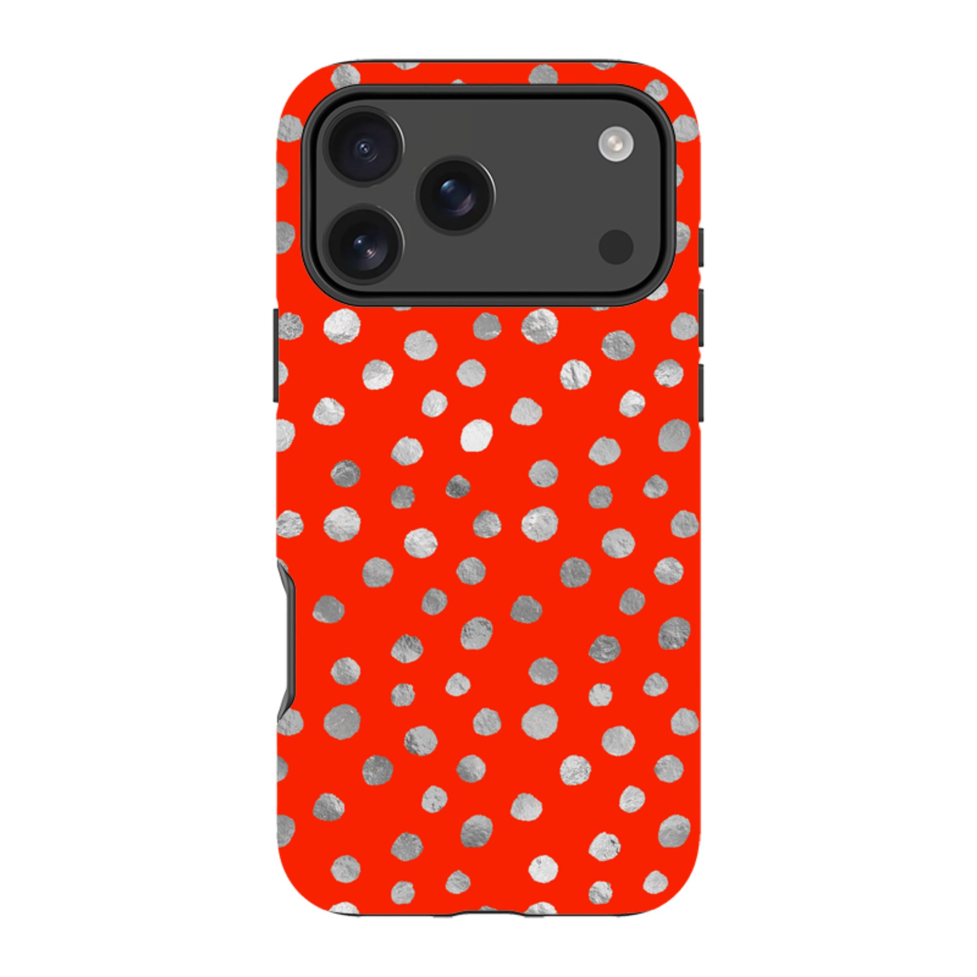iPhone MagSafe Tough Case -  Red and Silver Dots