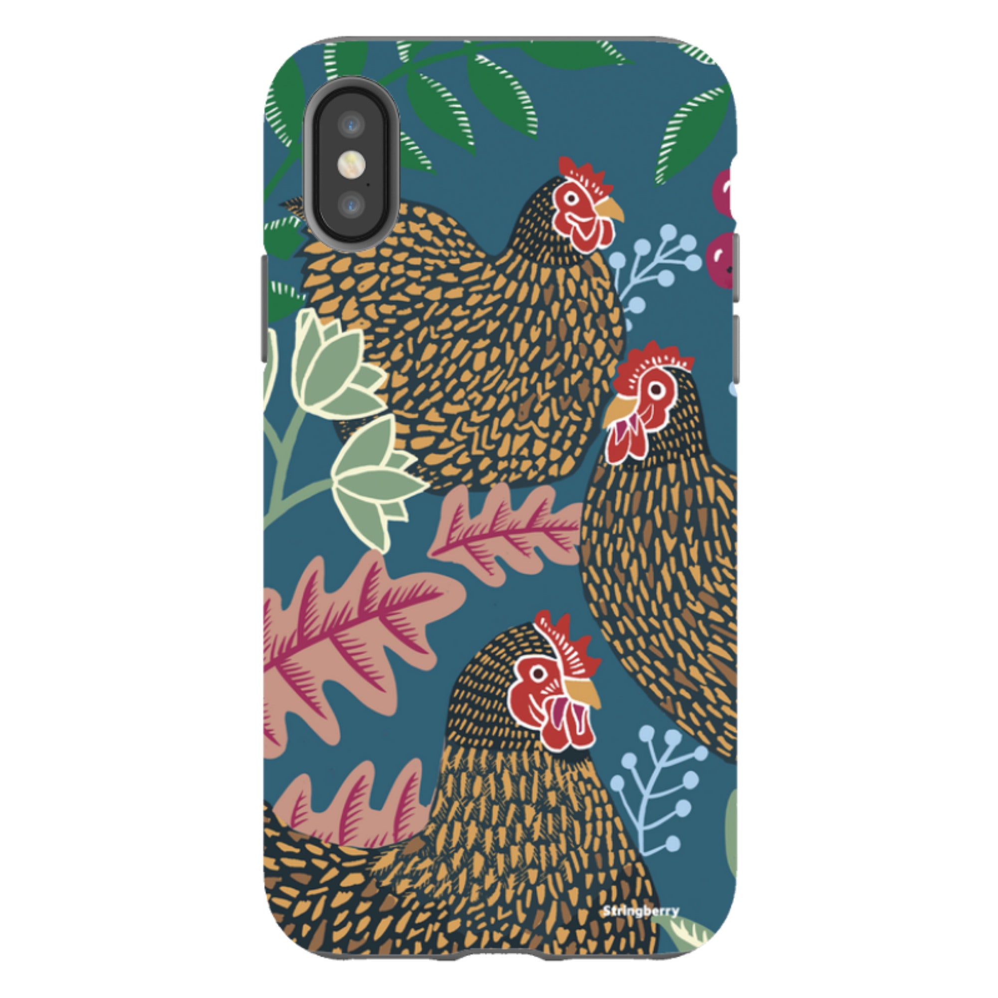 iPhone Tough Case - Three French Hens By Kate Heiss