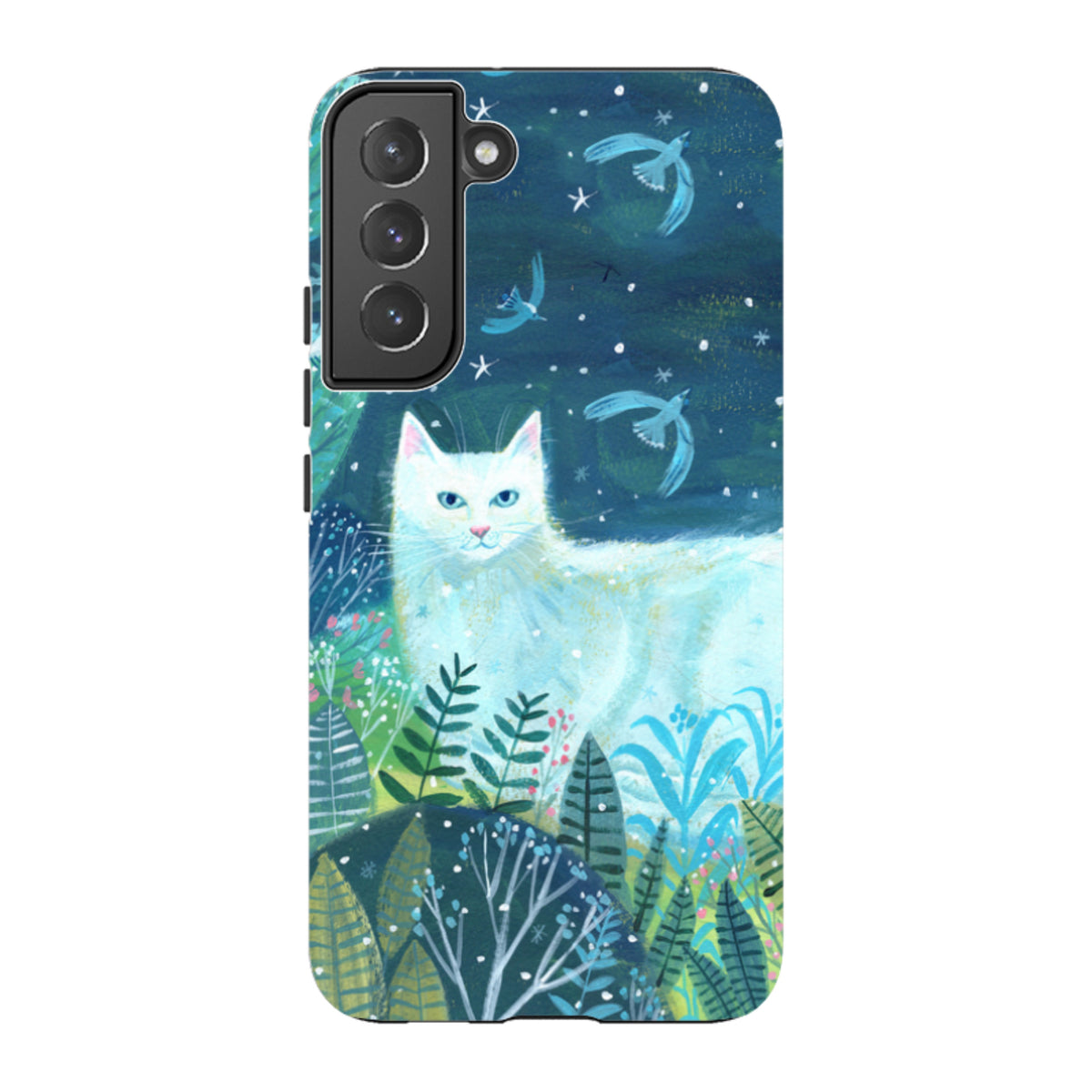 Samsung Tough Case - White Cat By Mary Stubberfield