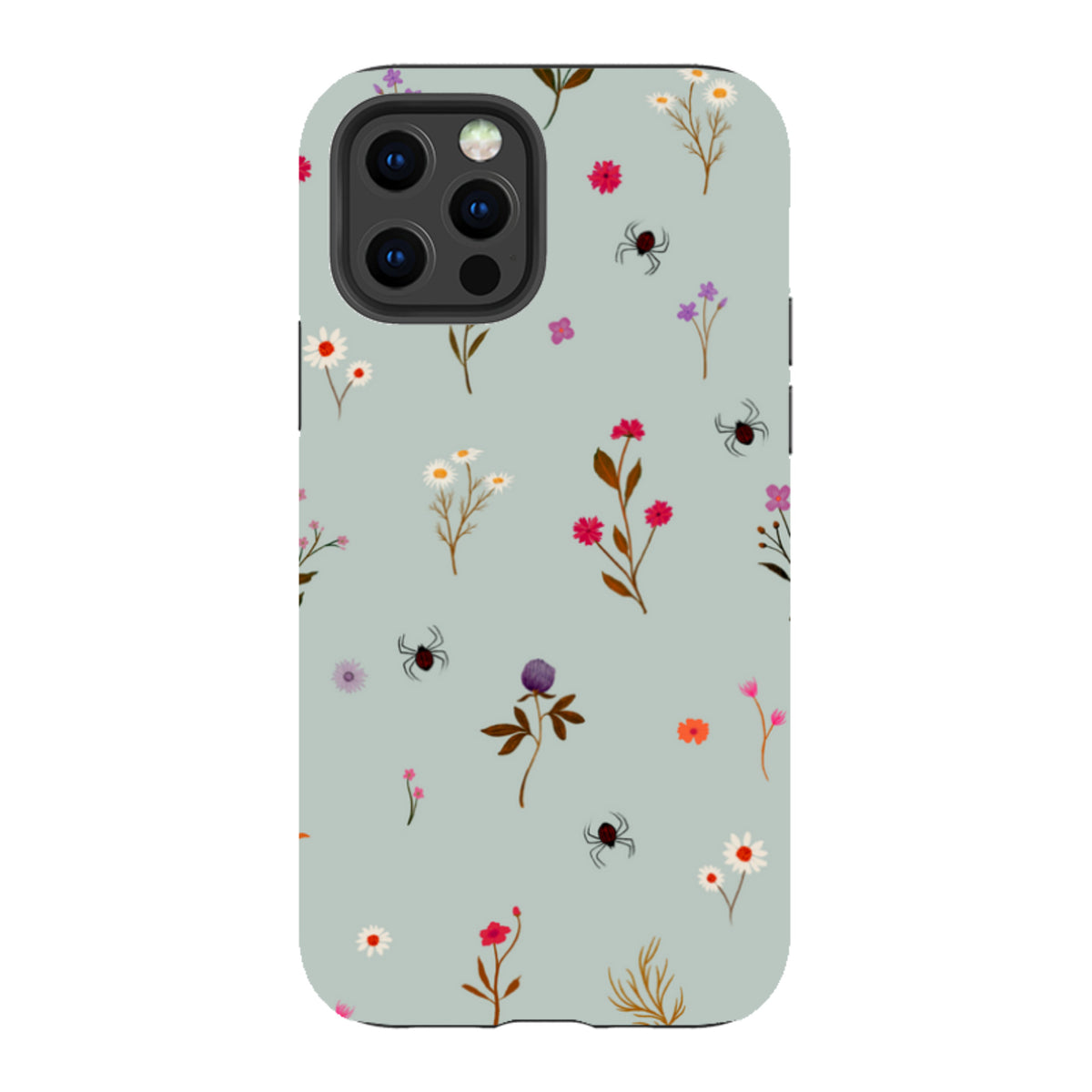 iPhone Tough Case - Florals and Spiders - Dusty Gourd By Katherine Quinn