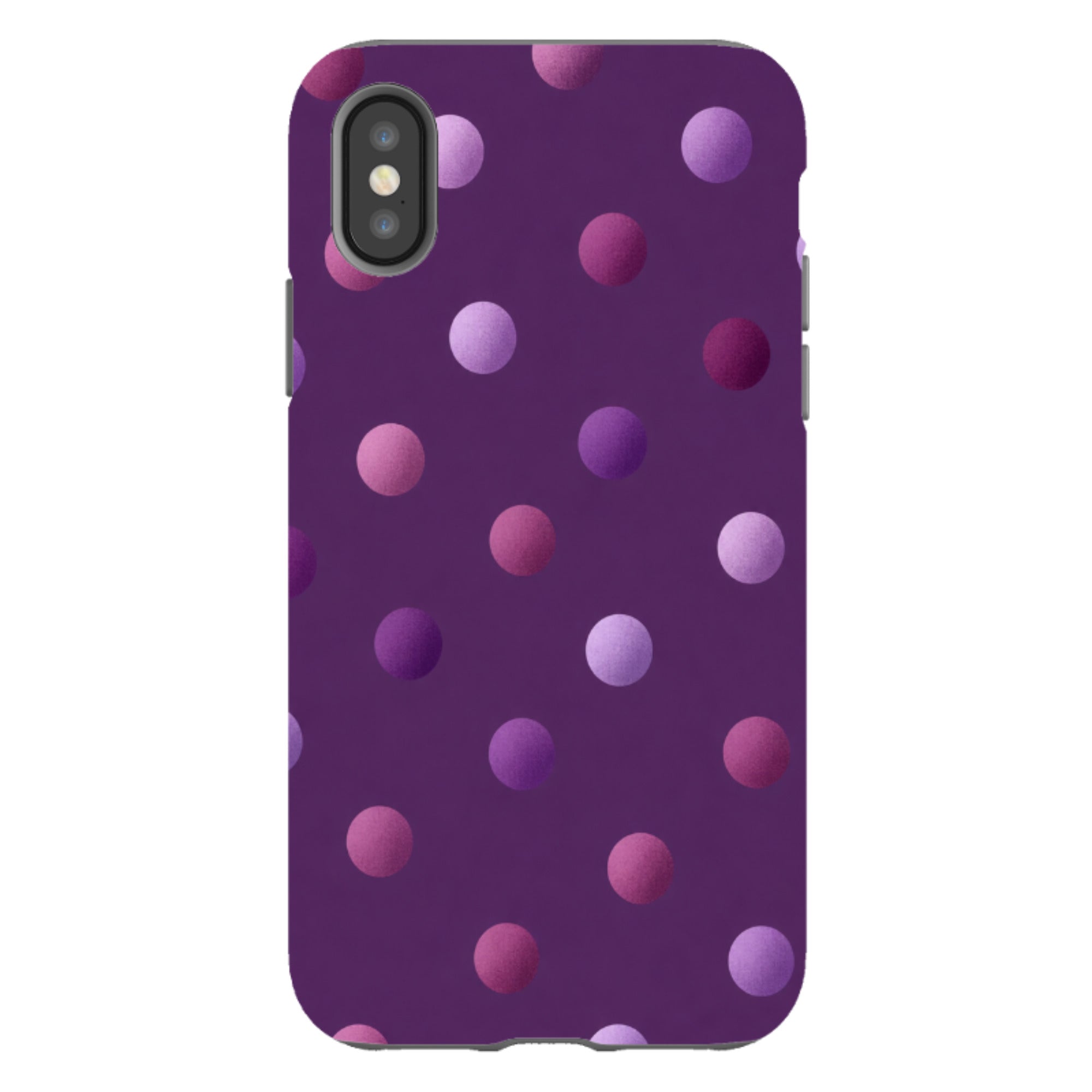iPhone Tough Case - Purple Polka Dot