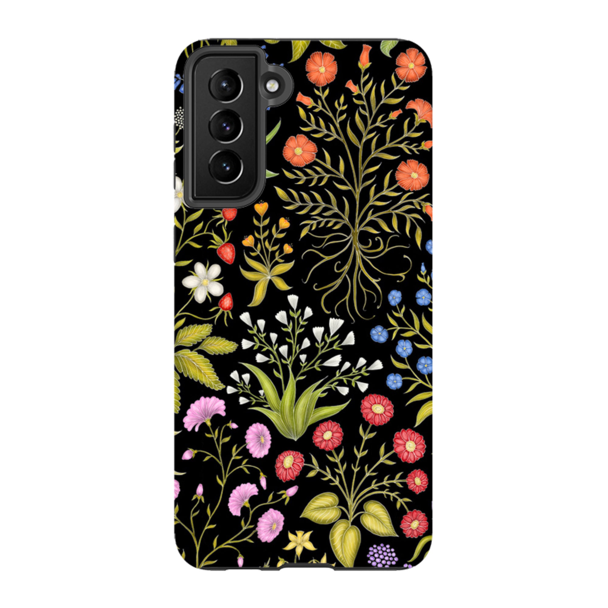 Samsung Tough Case - Fleurs Black By Catherine Rowe