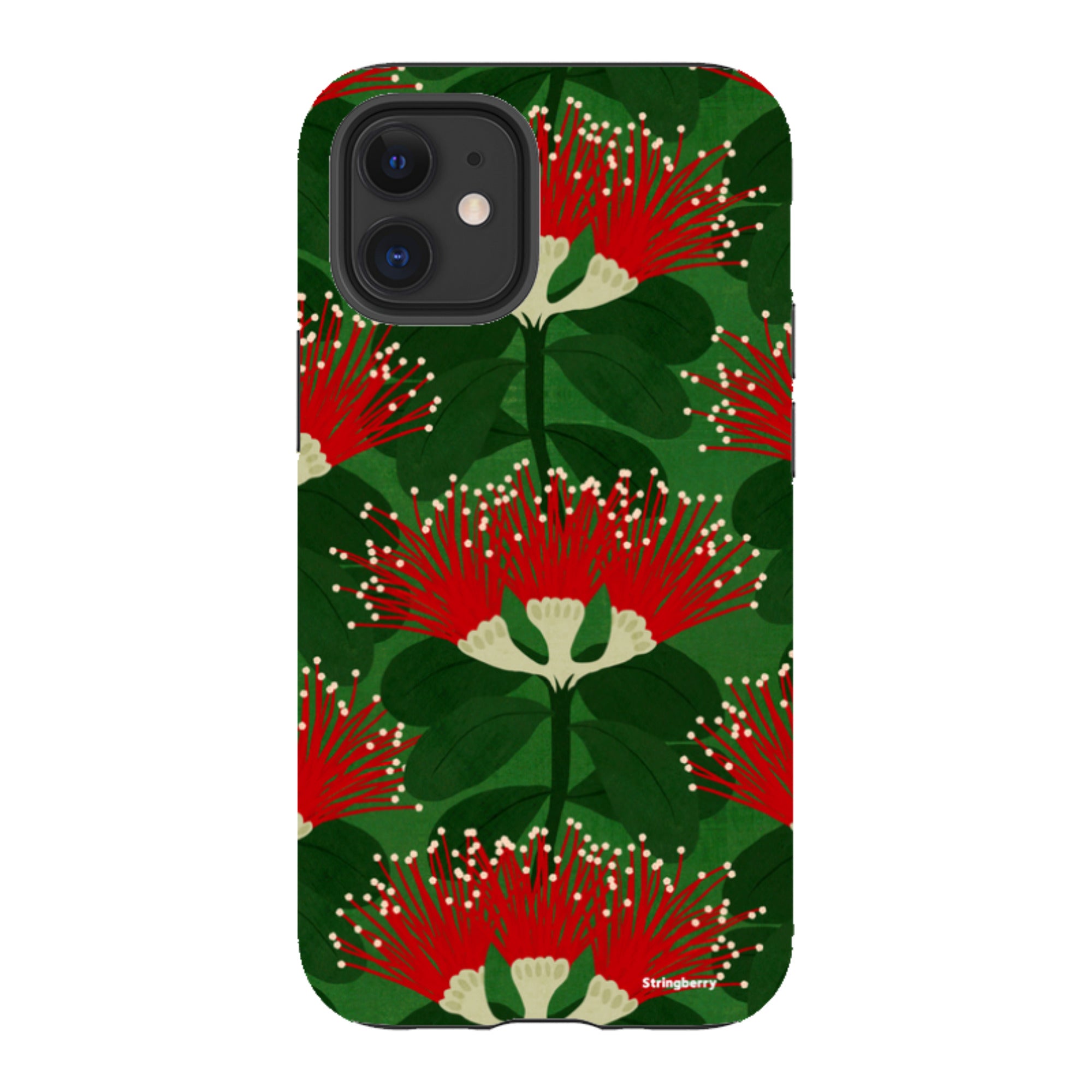 iPhone Tough Case - Pohutukawa Green And Red By Katherine Quinn