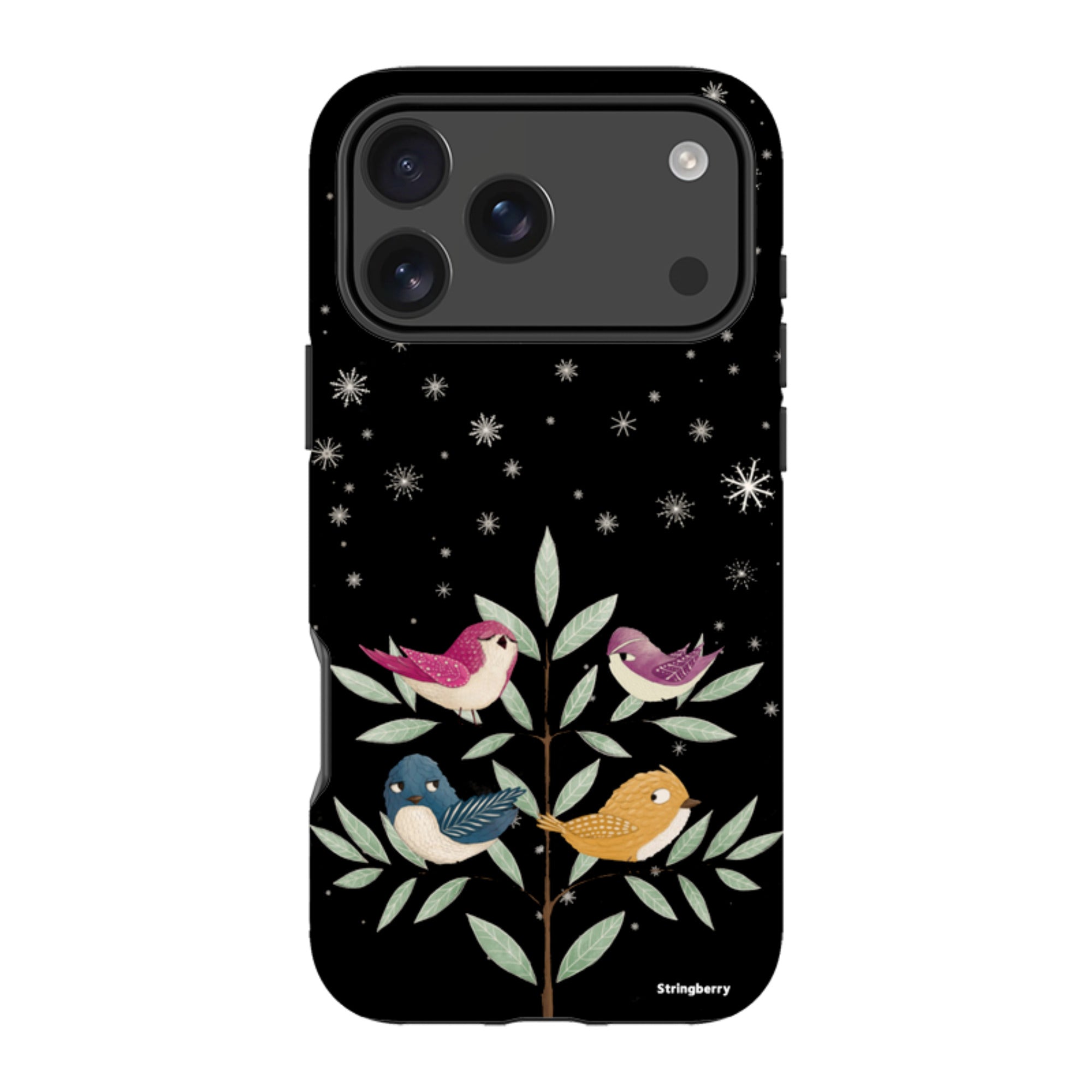 iPhone MagSafe Tough Case - Garden Birds Black By Maja Lindberg