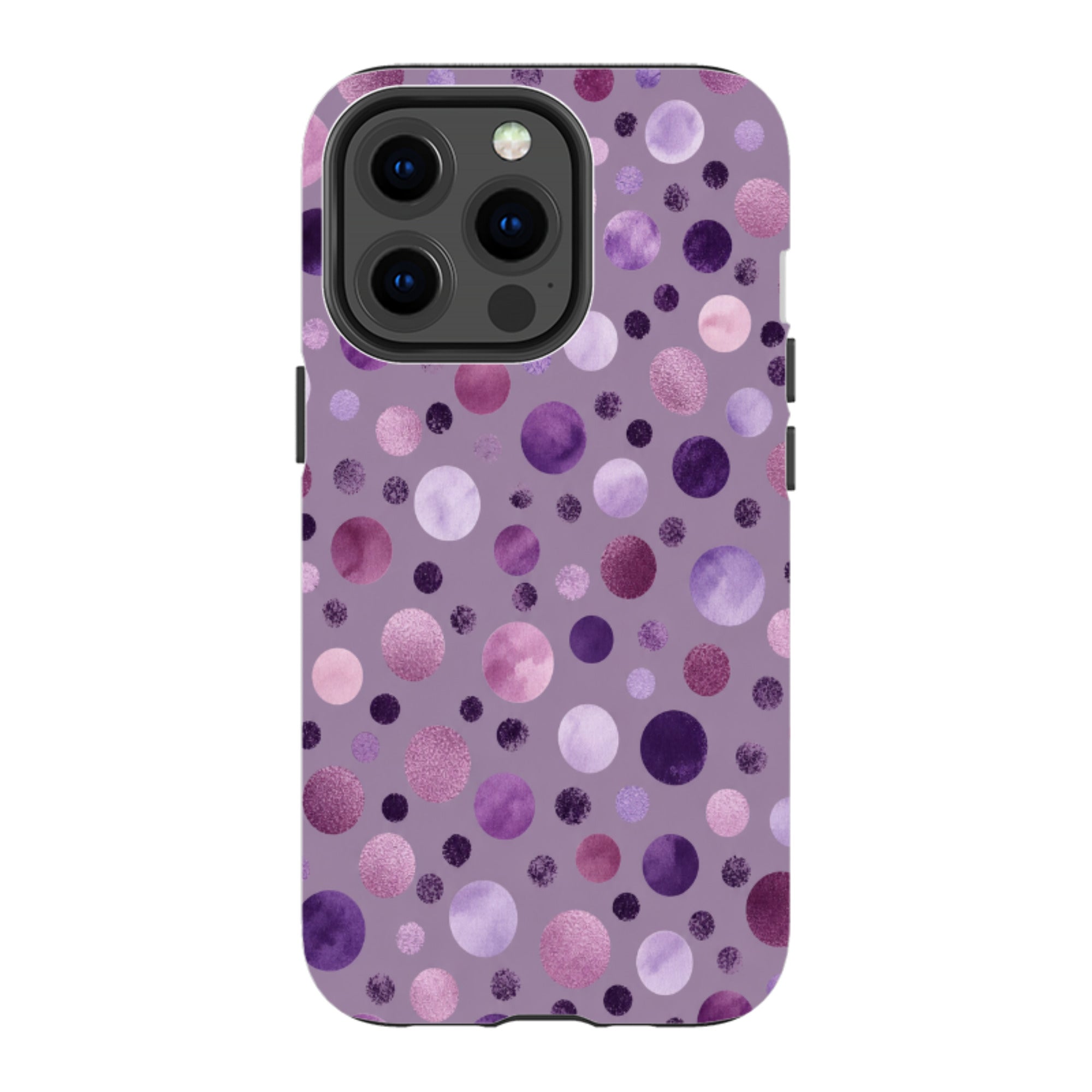 iPhone Tough Case - Mauve Polka Dot