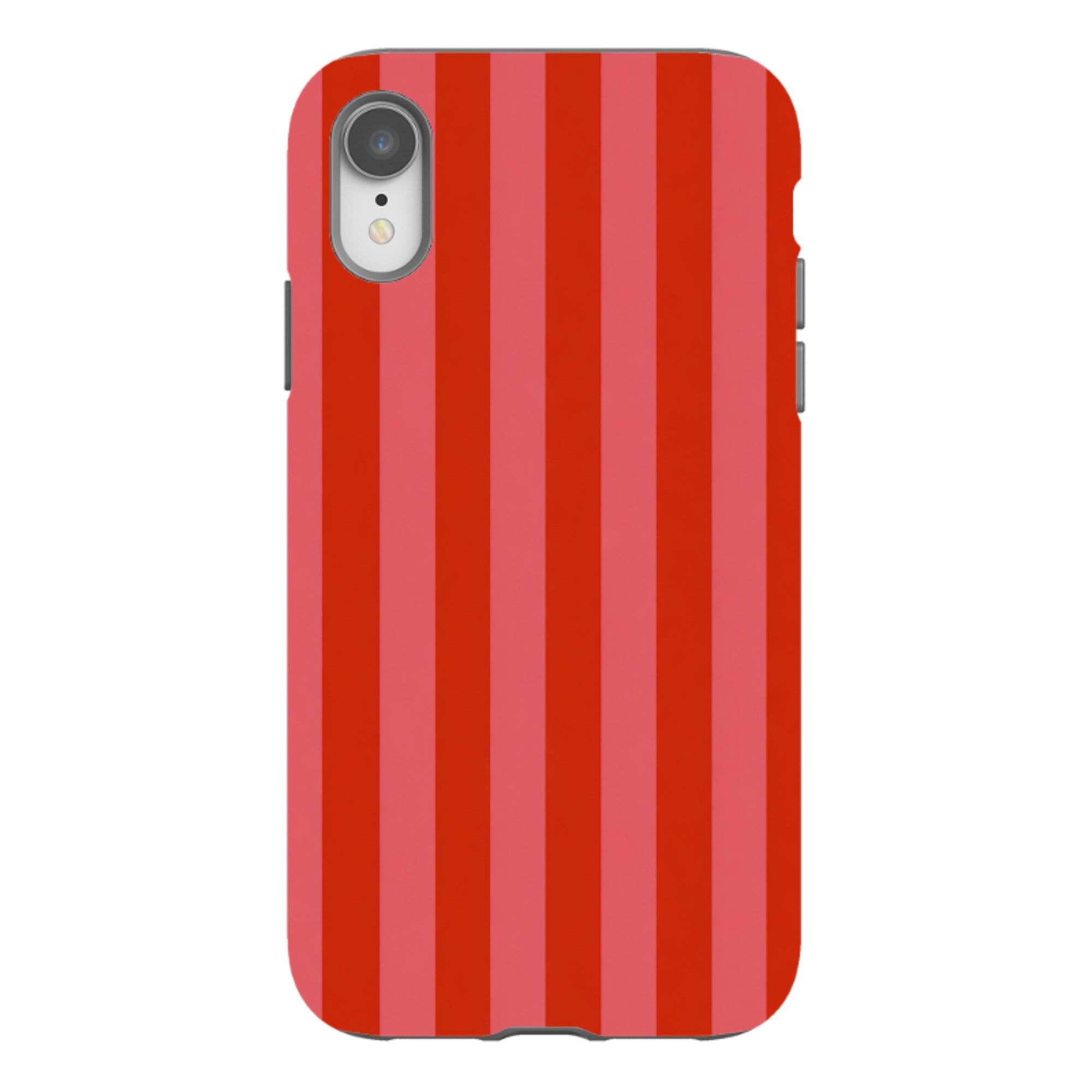 iPhone Tough Case - Cherry Red & Pink Stripe