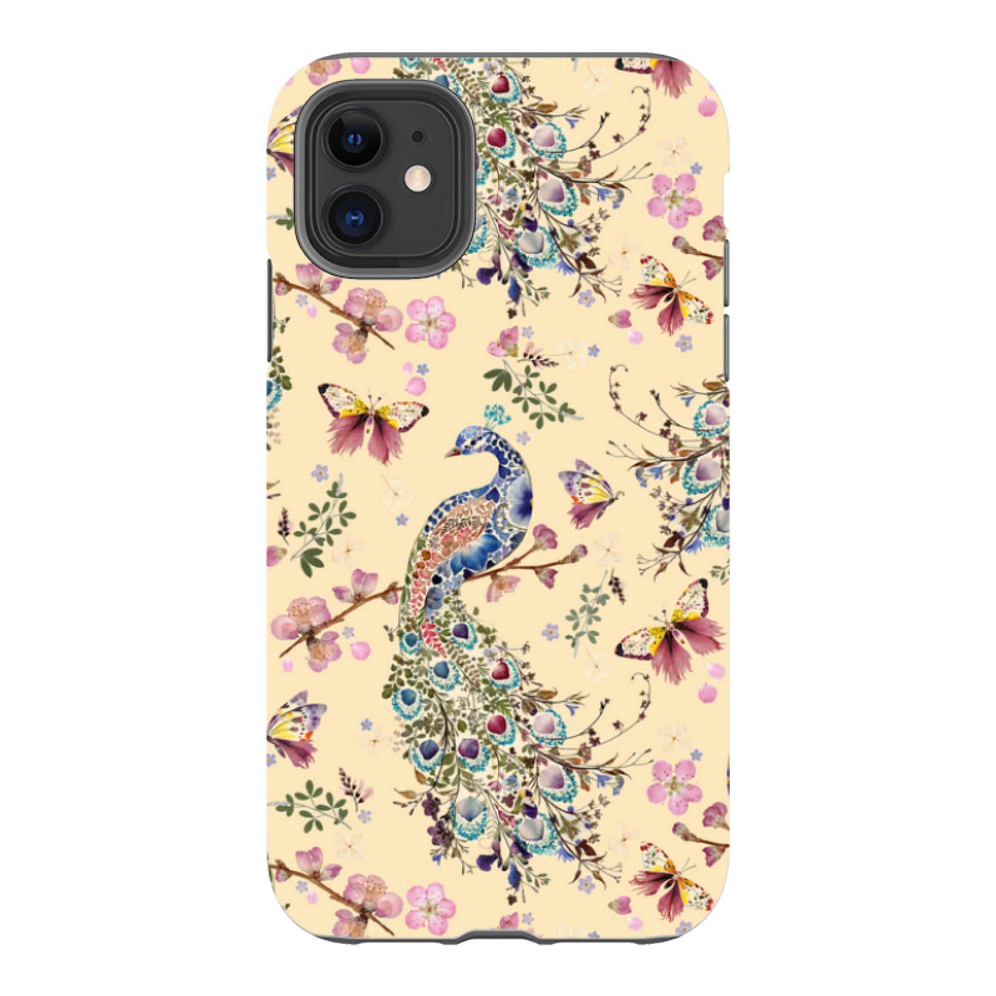 iPhone Tough Case - Peacock and Cherry Blossoms Lilly By Helen Ahpornsiri