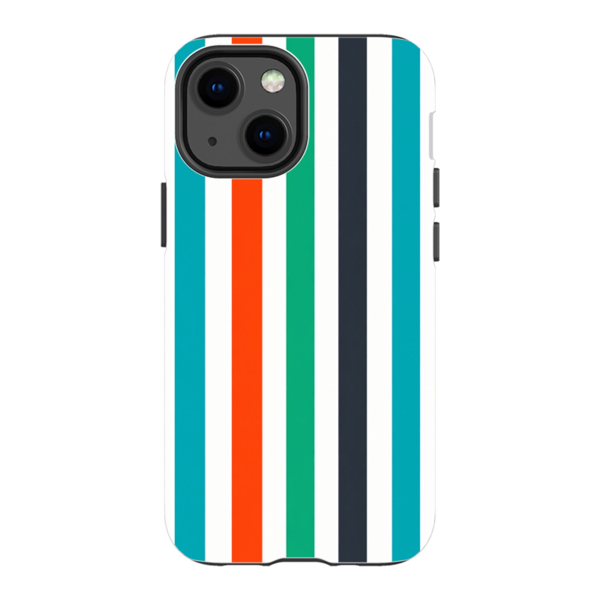 iPhone Tough Case - Orange & Teal Stripe