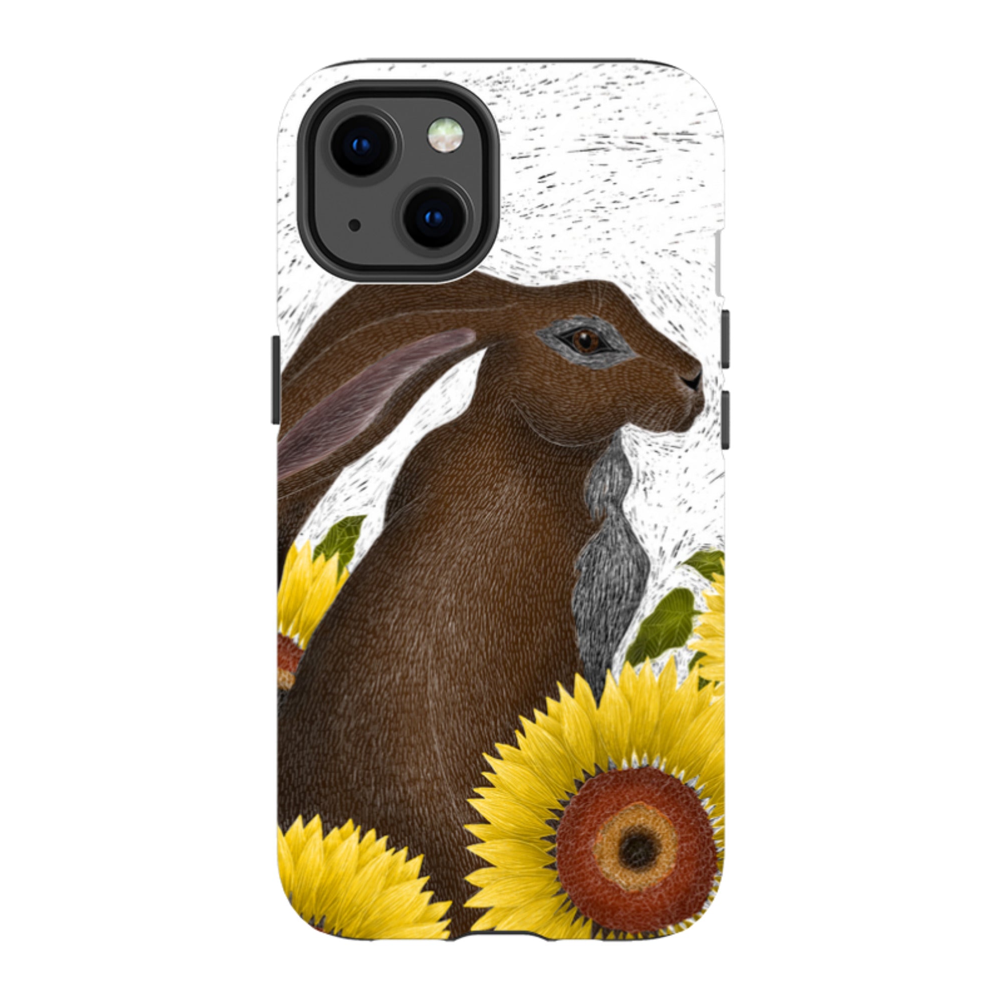 iPhone Tough Case - Hare With Sunflowers By Catherine Rowe