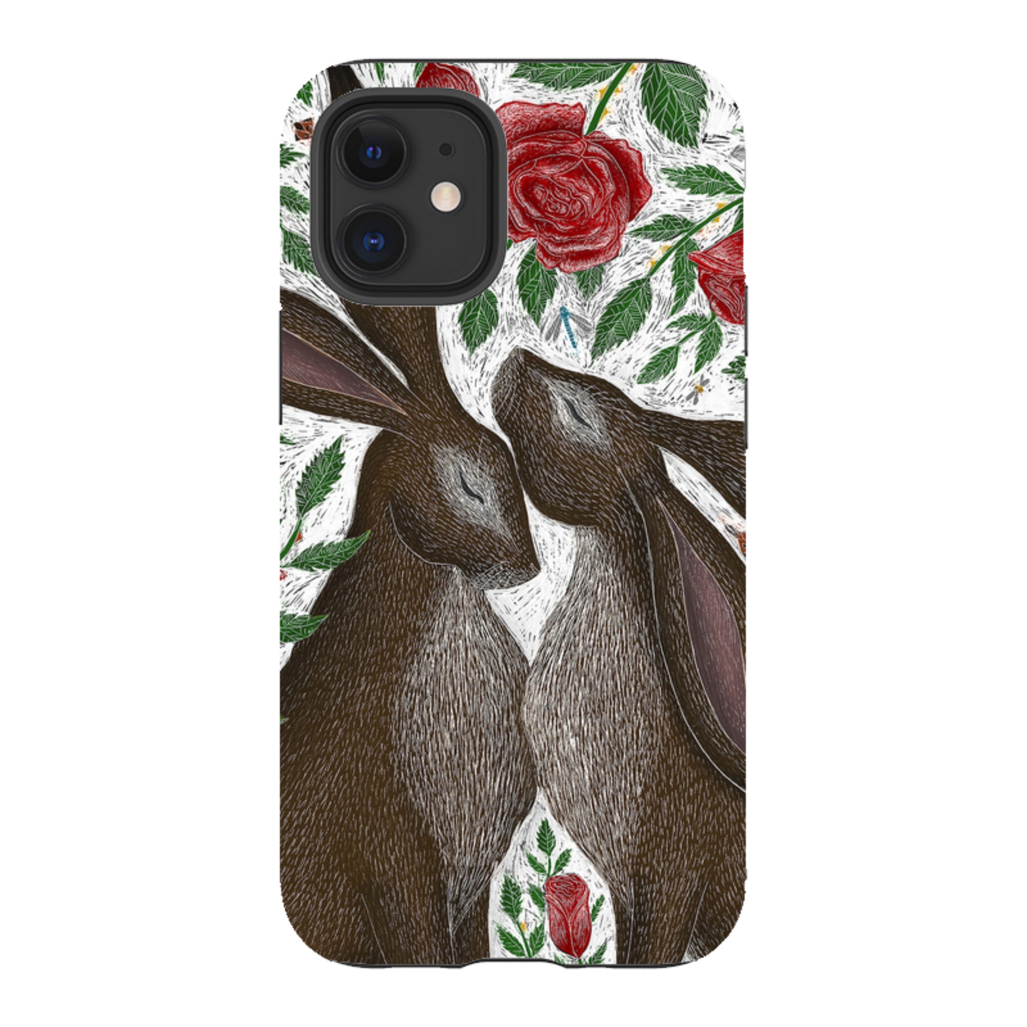iPhone Tough Case - Hares And Red Roses By Catherine Rowe