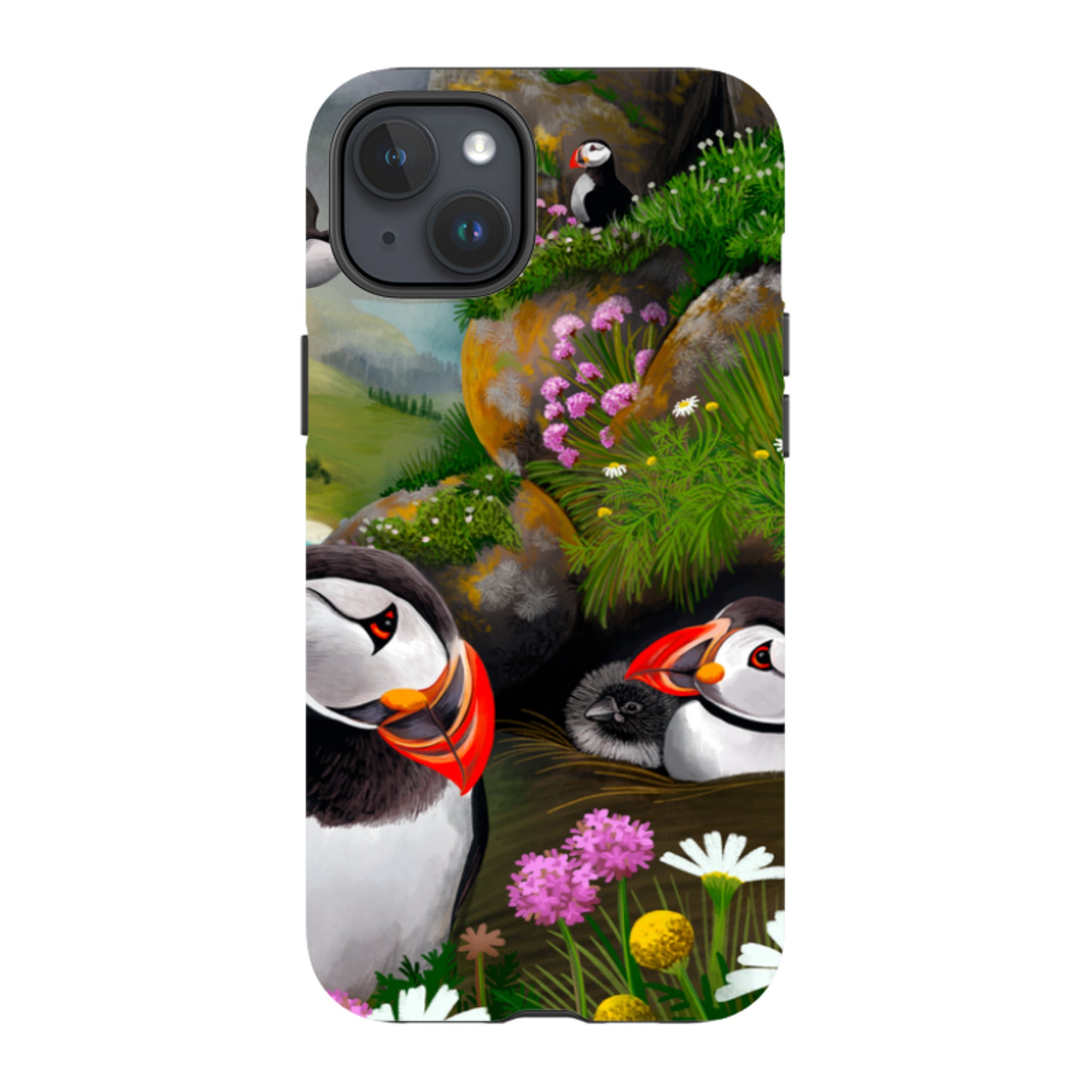 iPhone Tough Case - Puffin Family By Anna Stead