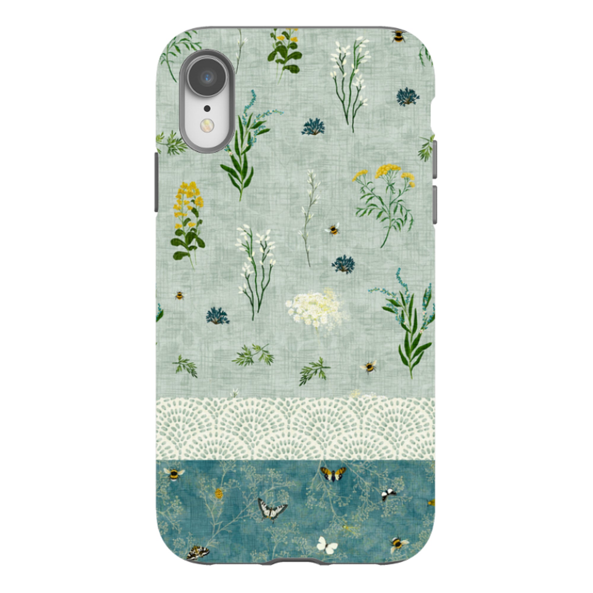 iPhone Tough Case - Song Bird Florals and Bees 2 By Katherine Quinn