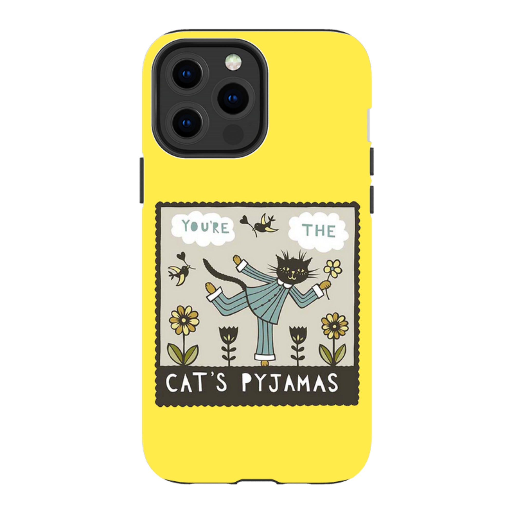 iPhone Tough Case - Cats Pyjamas Yellow By Suzy Taylor