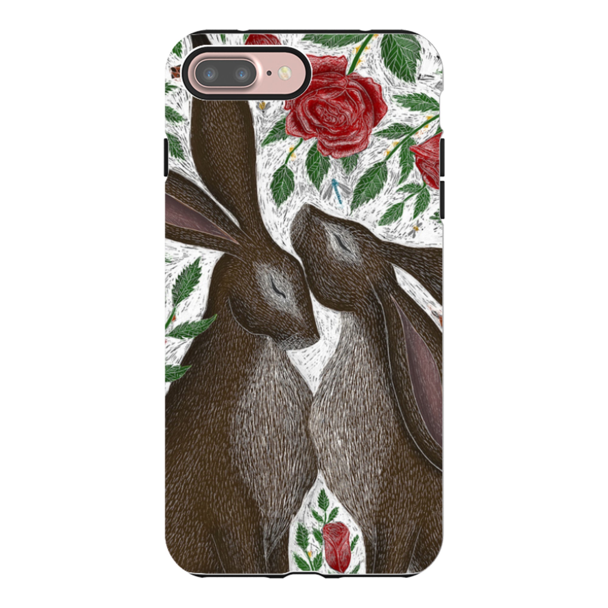 iPhone Tough Case - Hares And Red Roses By Catherine Rowe