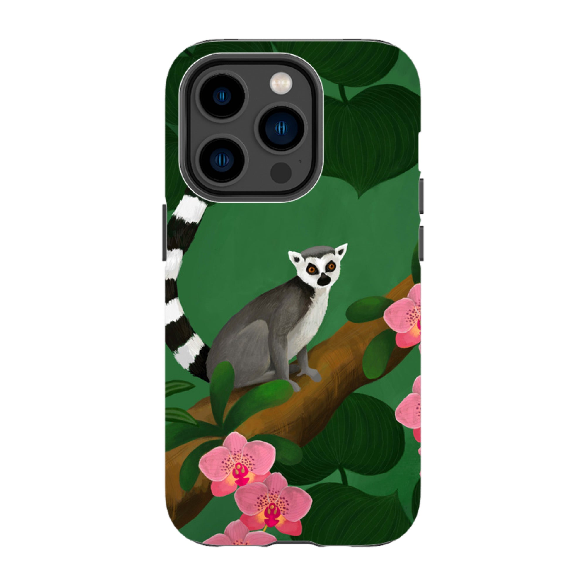 iPhone Tough Case - Lemur And Orchids By Bex Parkin