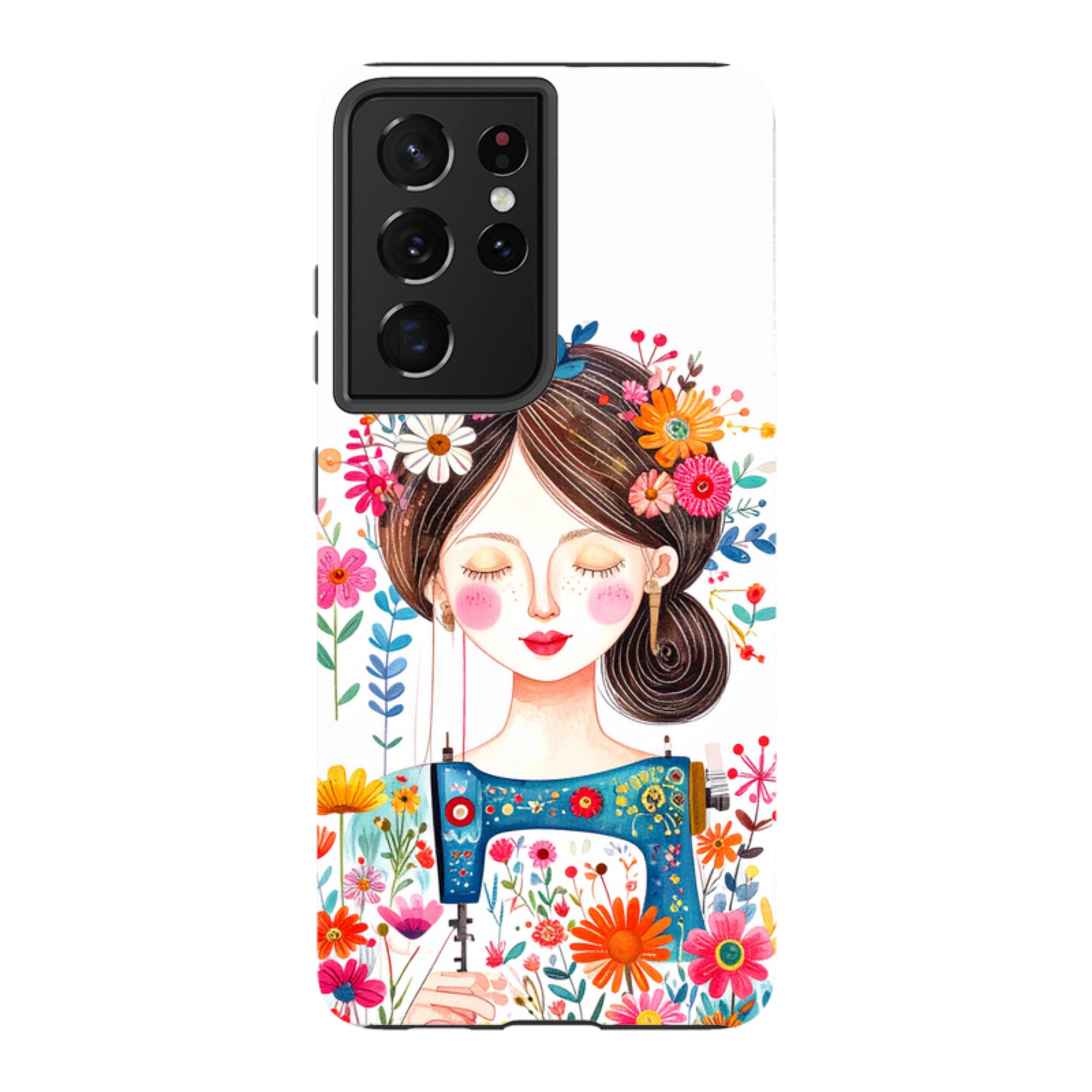Samsung Tough  Case - Floral Sewing Lady