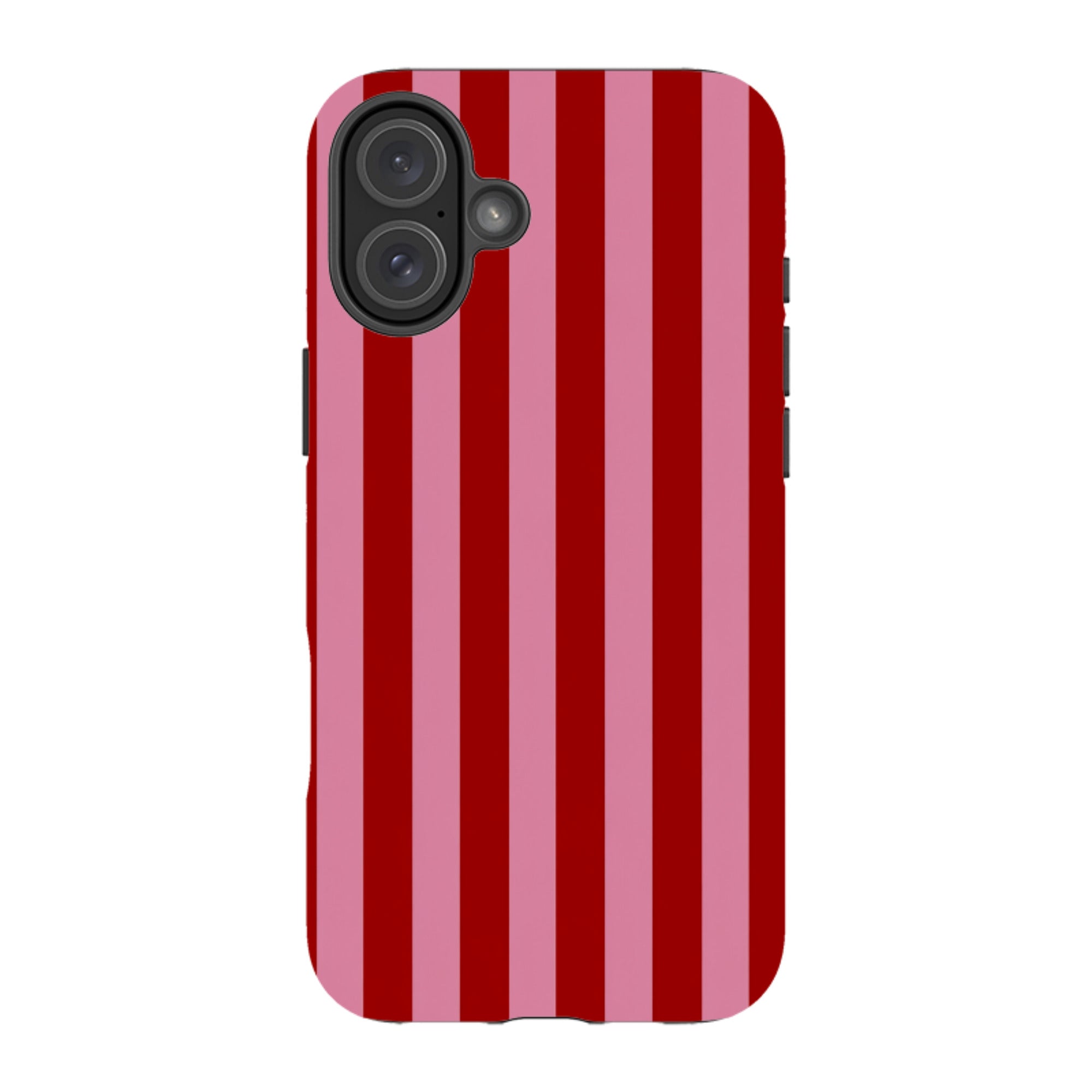 iPhone Tough Case - Burgundy & Pink Stripe
