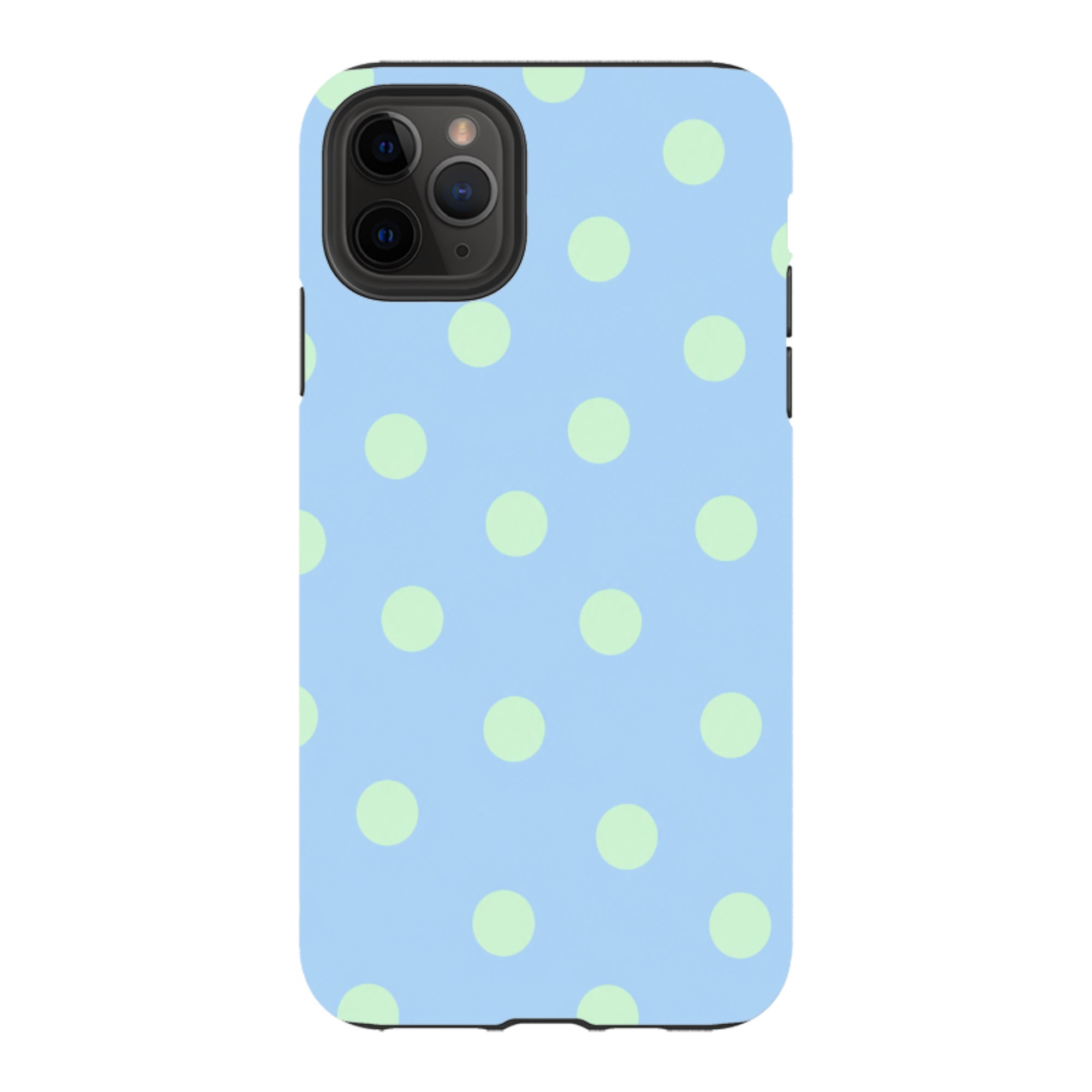 iPhone Tough Case - Sky Blue & Mint Green Polka Dot
