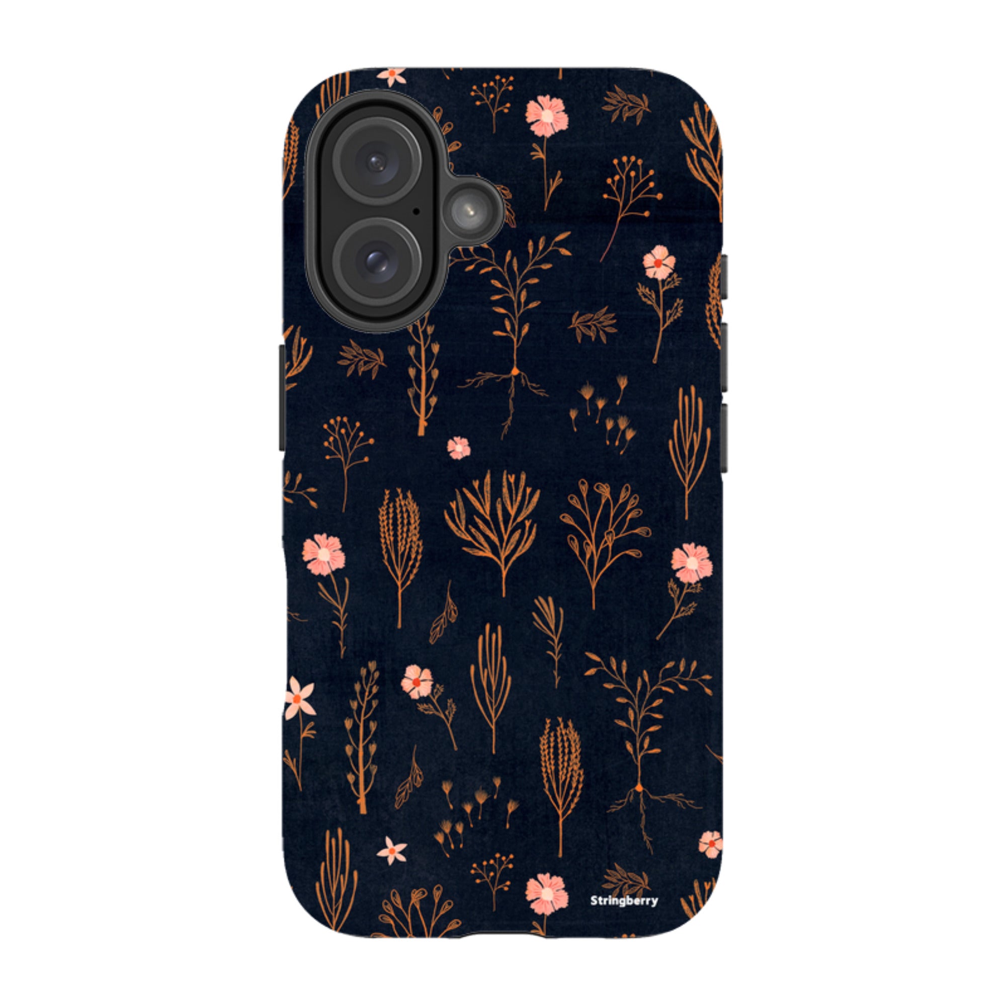 iPhone Tough Case - Floral Light Orange And Pink By Katherine Quinn