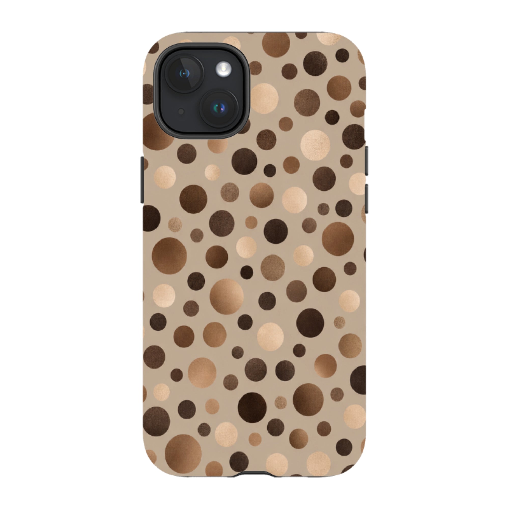 iPhone MagSafe Tough Case - Rose Gold Polka Dot