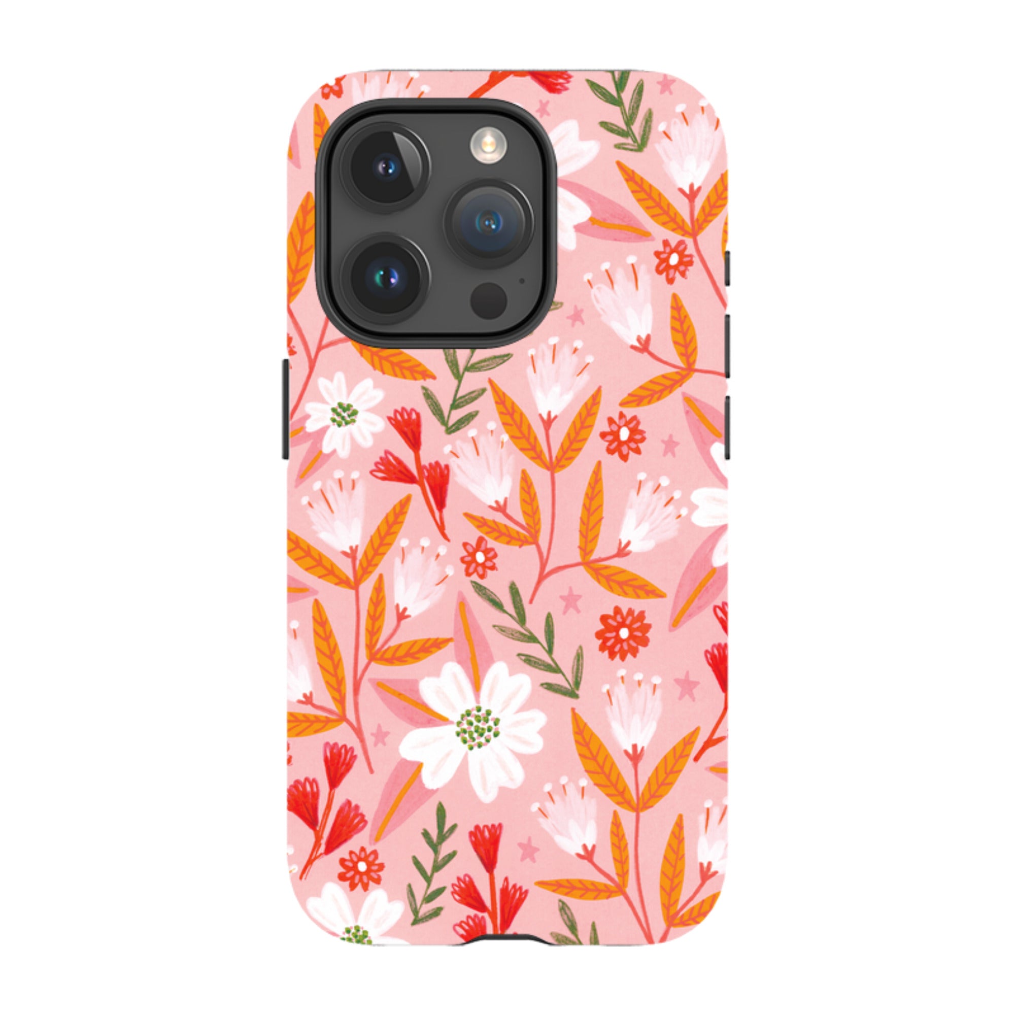 iPhone Tough Case - Pink And Orange Florals By Lee Foster Wilson