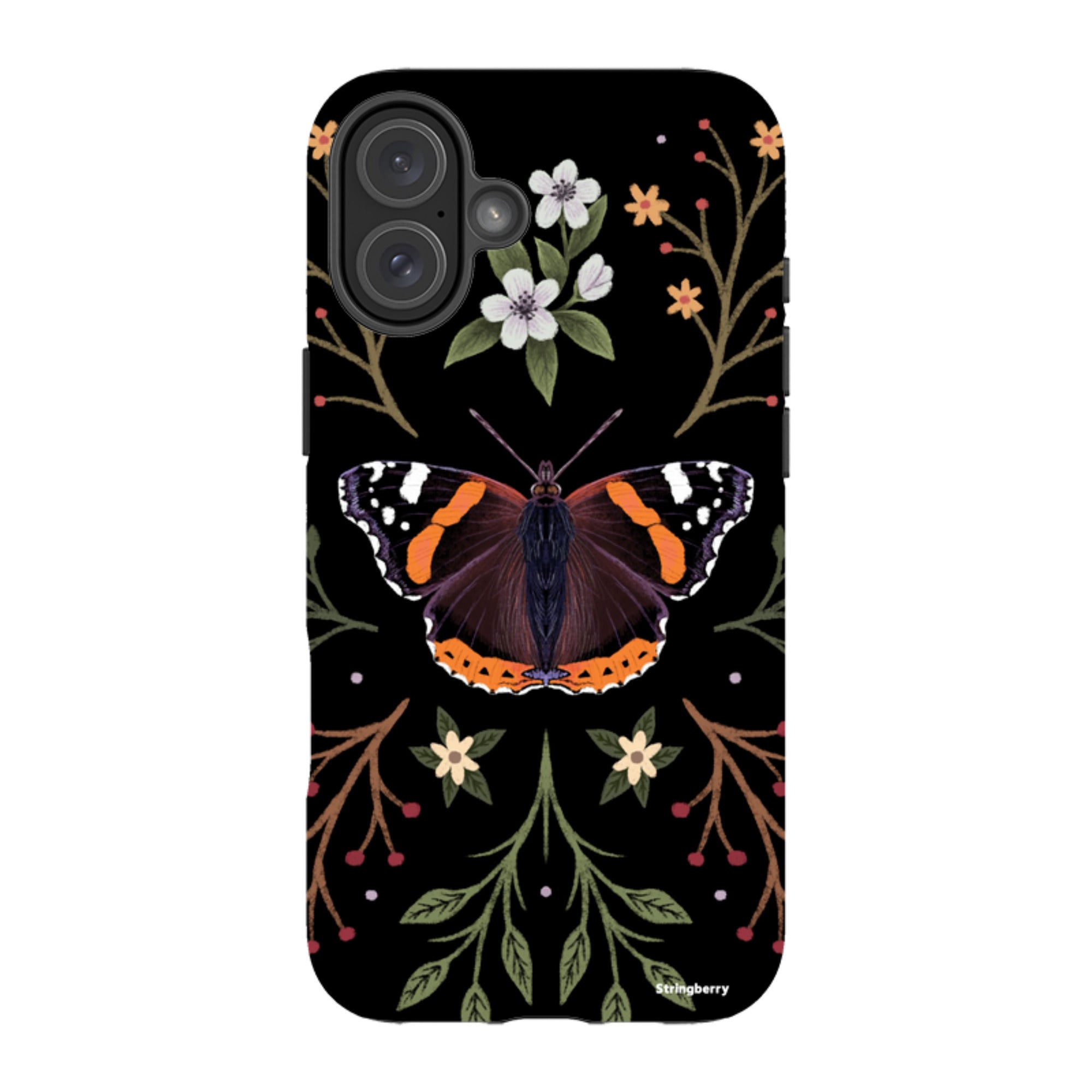 iPhone MagSafe Tough Case -  Red Admiral Butterfly By Anna Stead