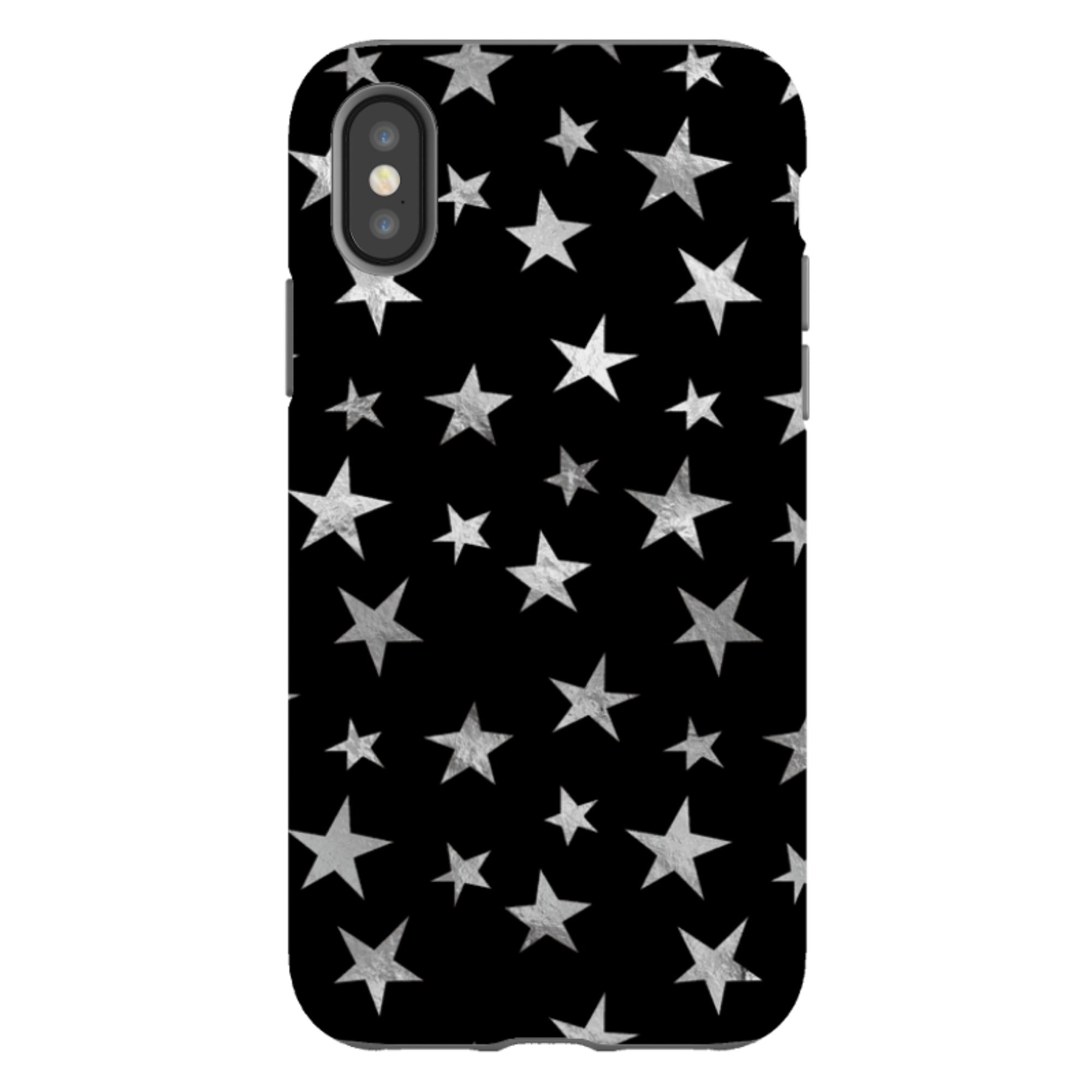 iPhone Tough Case - Black and Silver Stars
