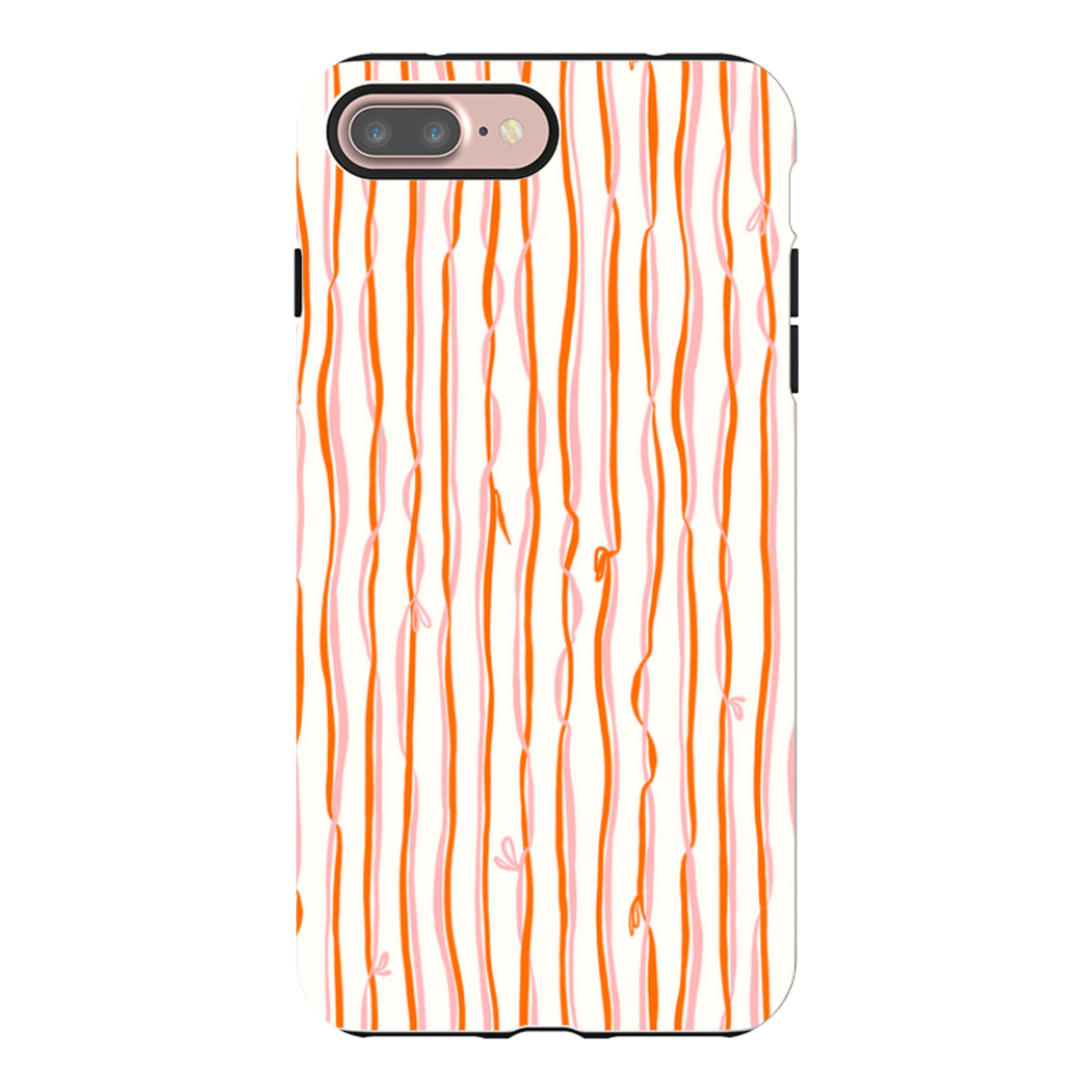 iPhone Tough Case - Ribbons orange and pink By Katherine Quinn