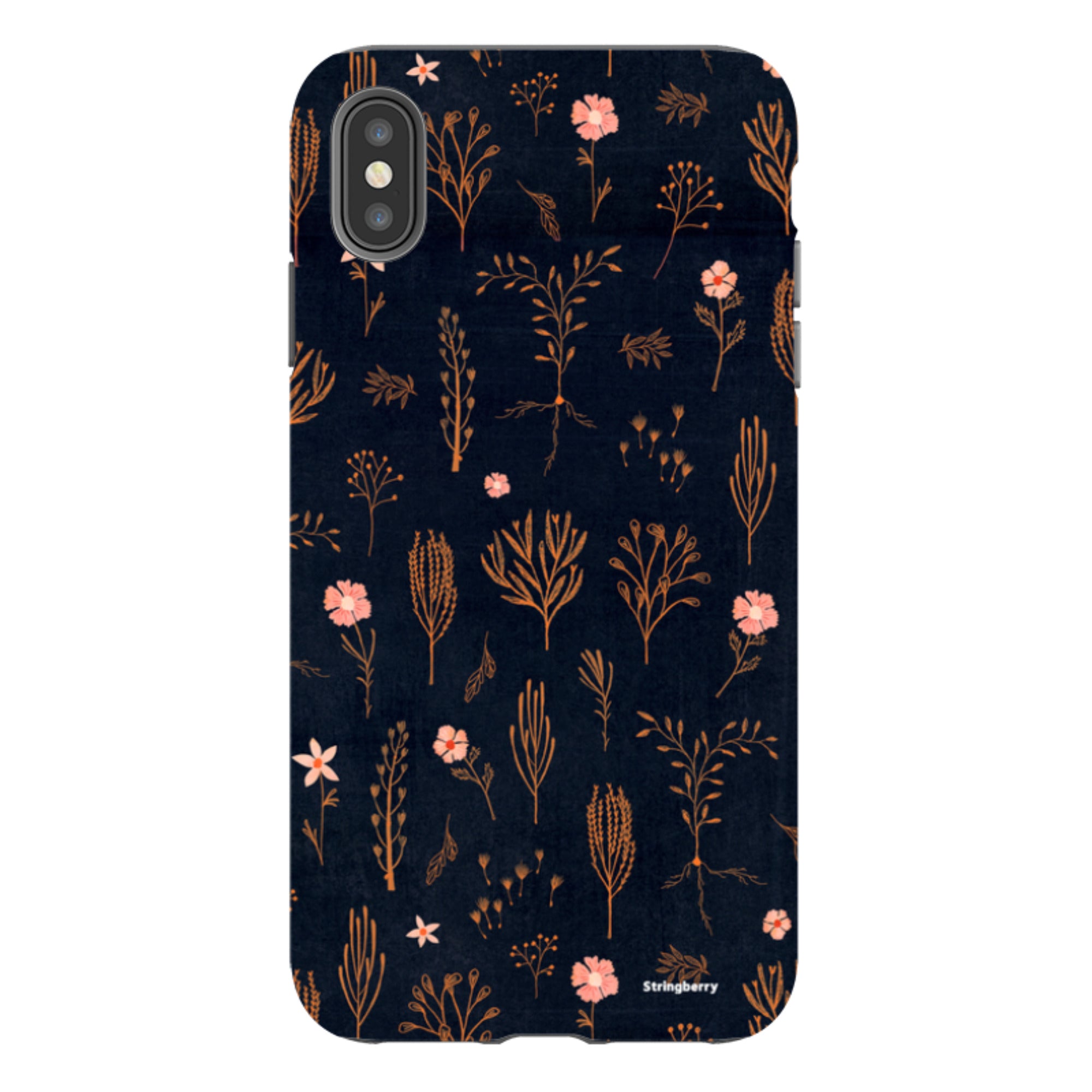iPhone Tough Case - Floral Light Orange And Pink By Katherine Quinn
