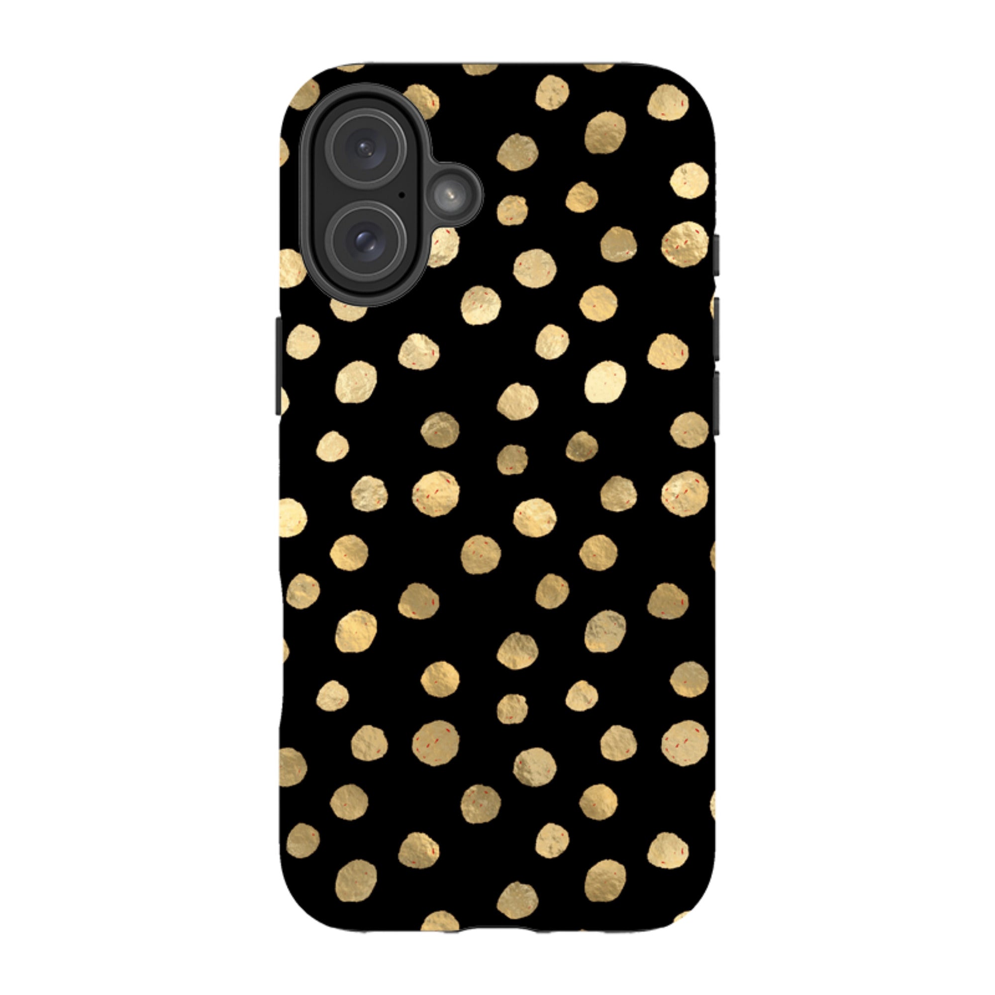 iPhone Tough Case - Black and Gold Dots