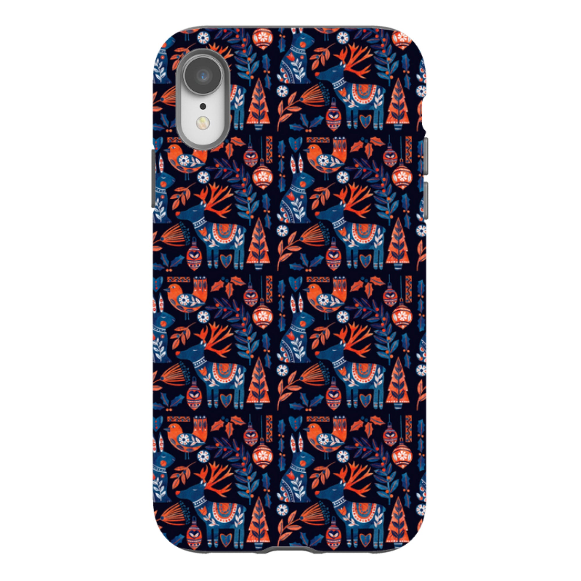 iPhone Tough Case - Scandi Animals Dark By Tracey English