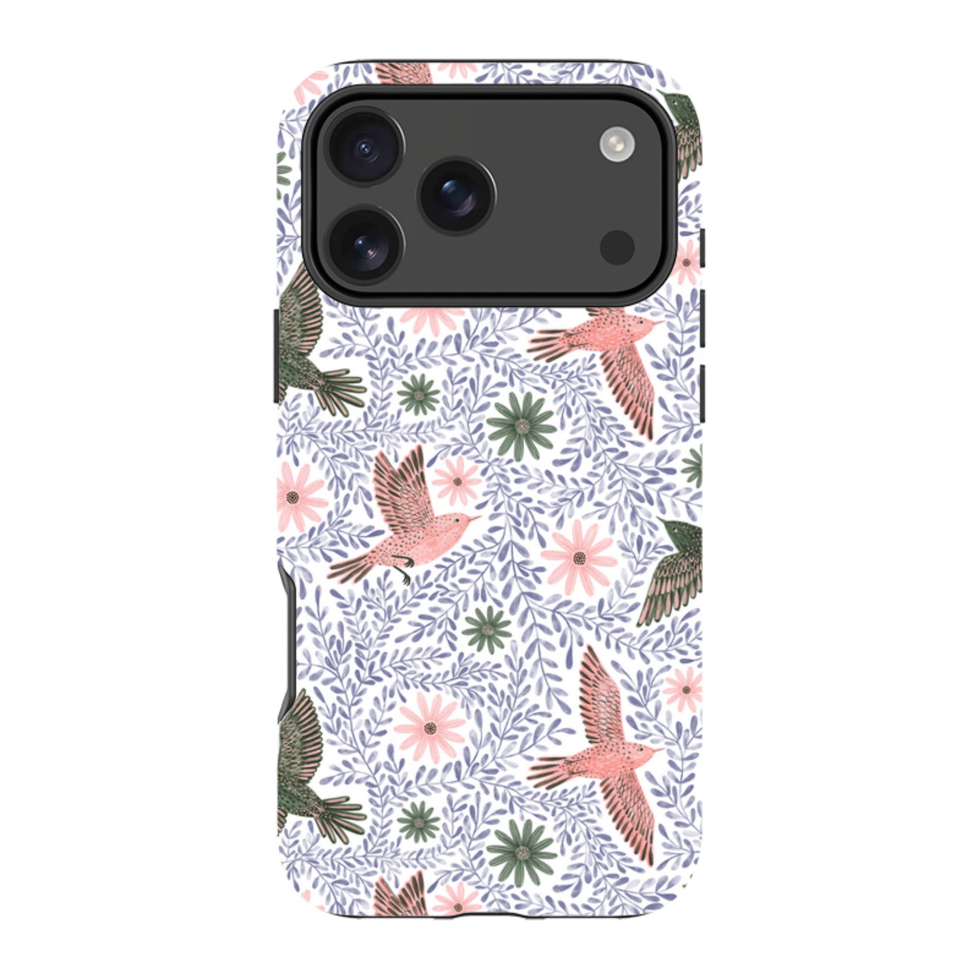 iPhone Tough Case - Bird Pattern Blue By Lee Foster Wilson