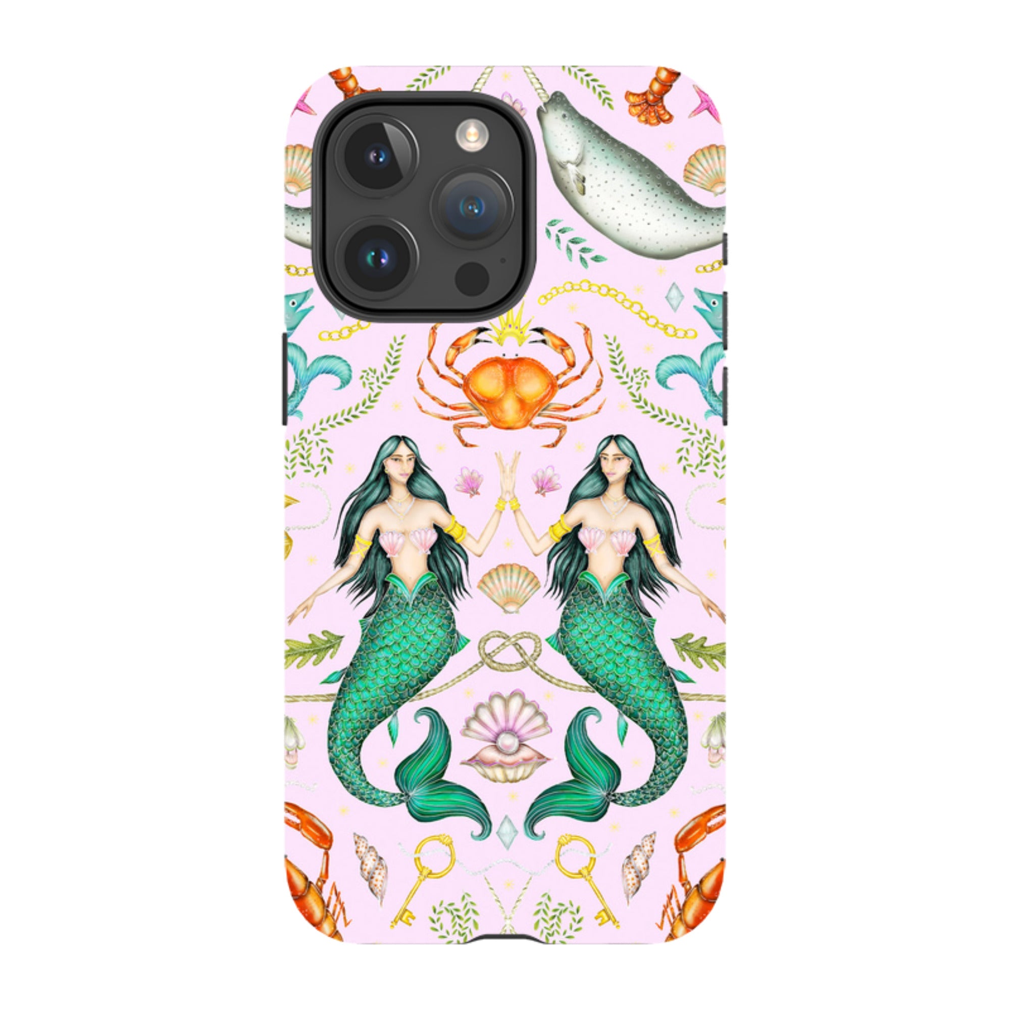 iPhone MagSafe Tough Case - Tritons Treasure Pink By Catherine Rowe