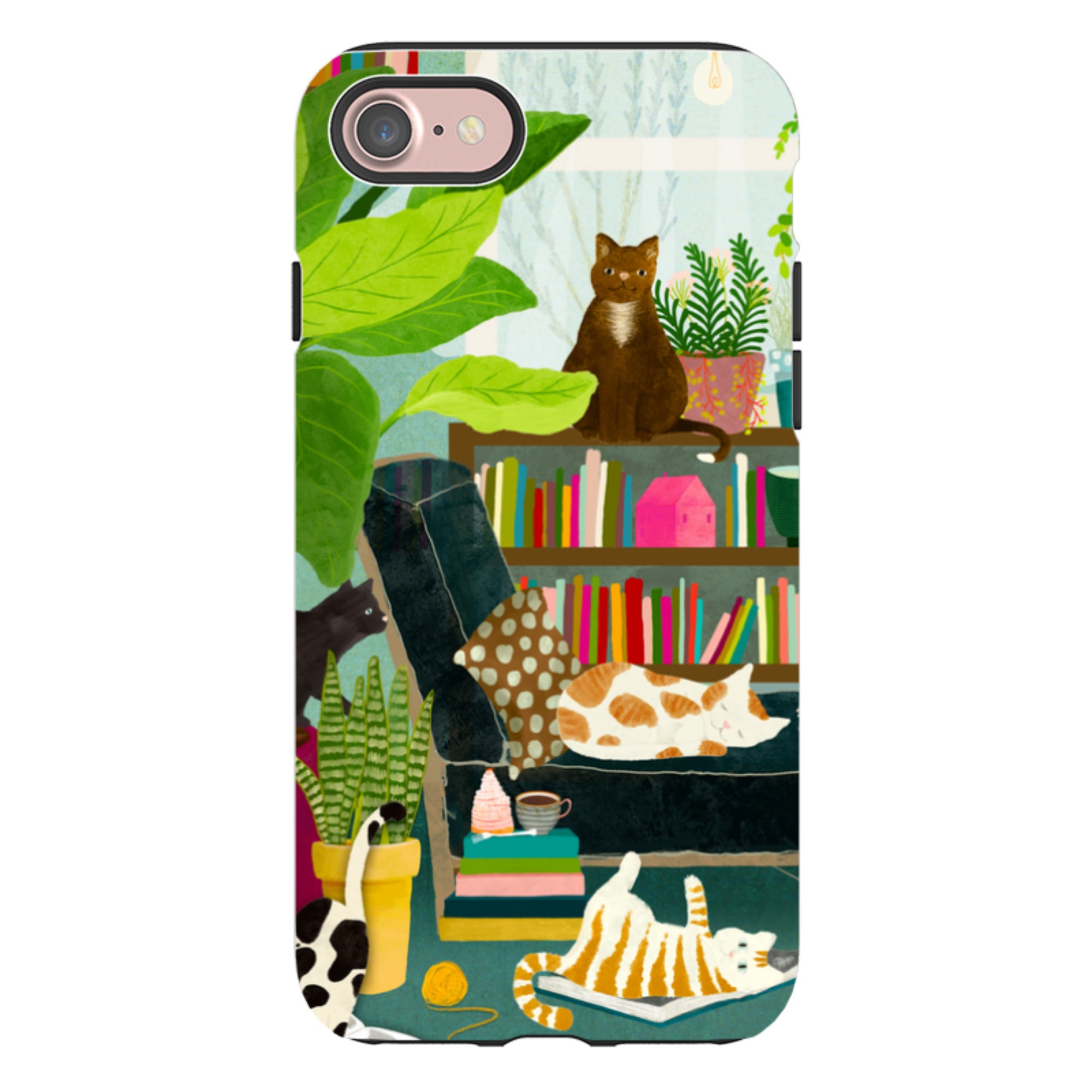 iPhone Tough Case - Cat Library By Katherine Quinn