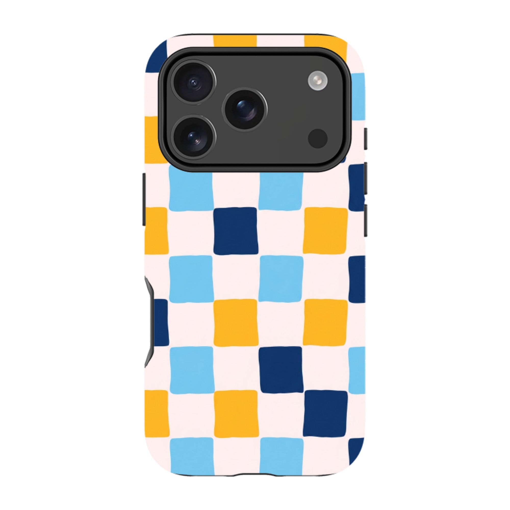 iPhone MagSafe Tough Case - Blue & Yellow Checkerboard