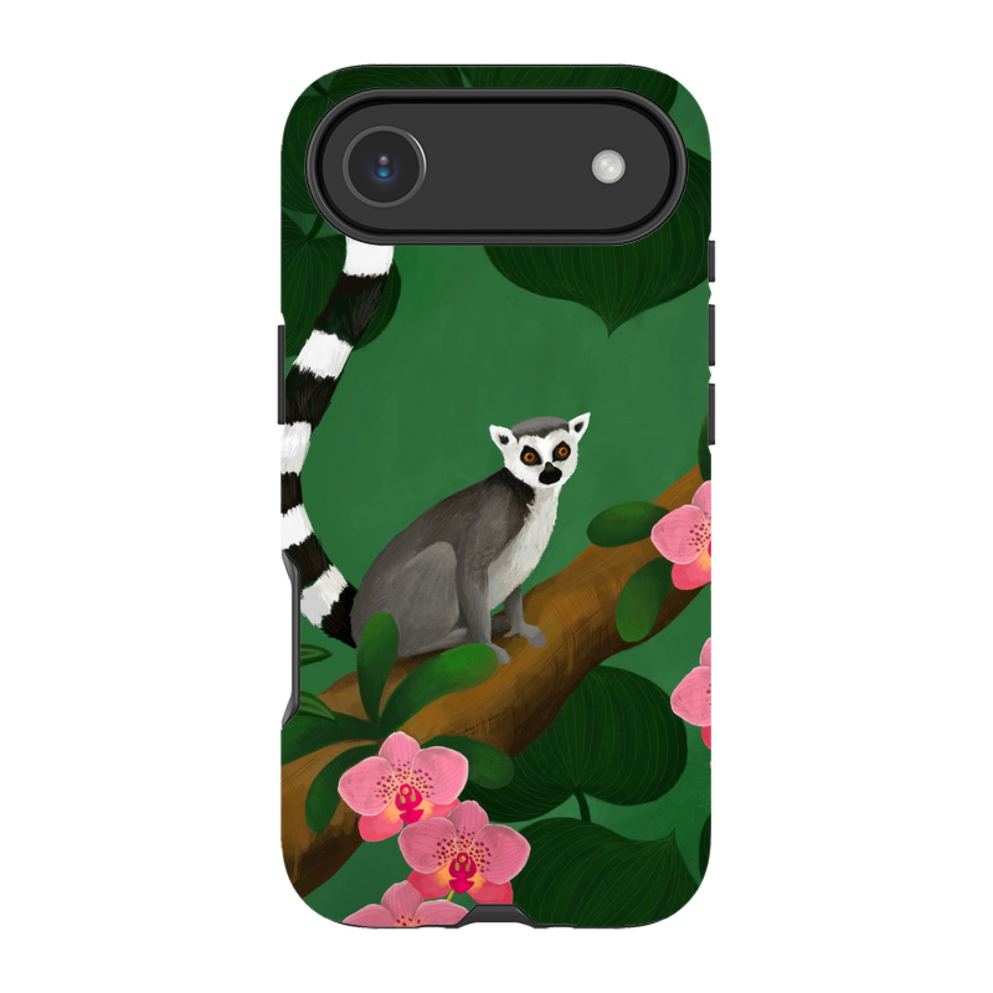 iPhone Tough Case - Lemur And Orchids By Bex Parkin
