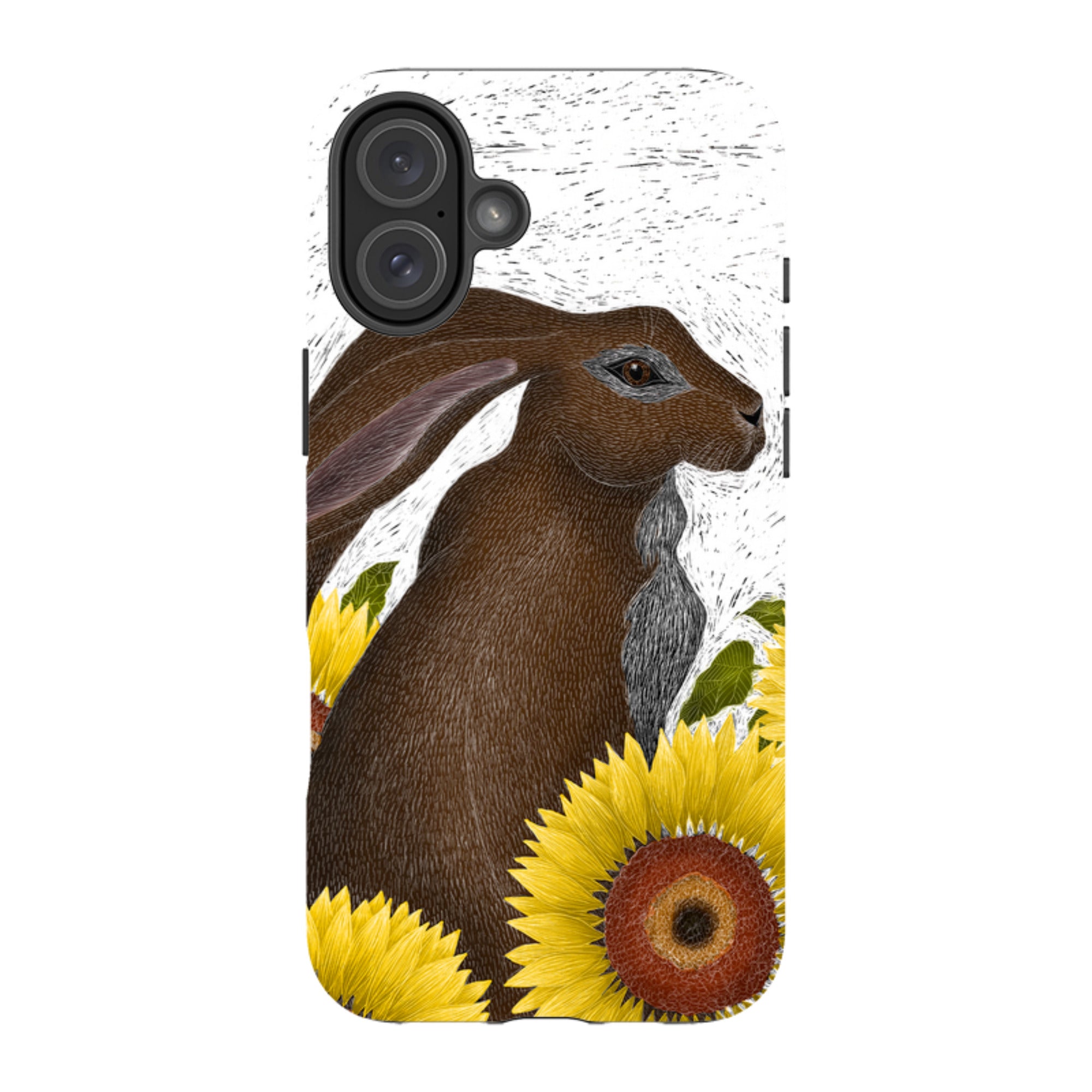 iPhone Tough Case - Hare With Sunflowers By Catherine Rowe