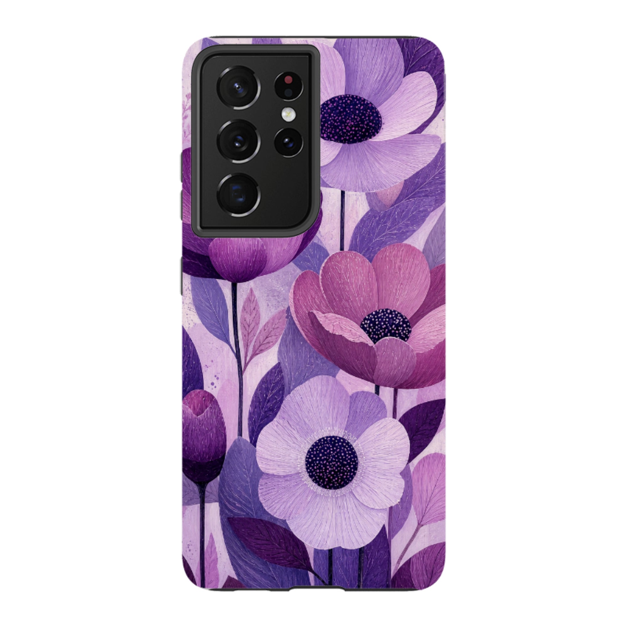 Samsung Tough Case - Purple Woodgrain Floral