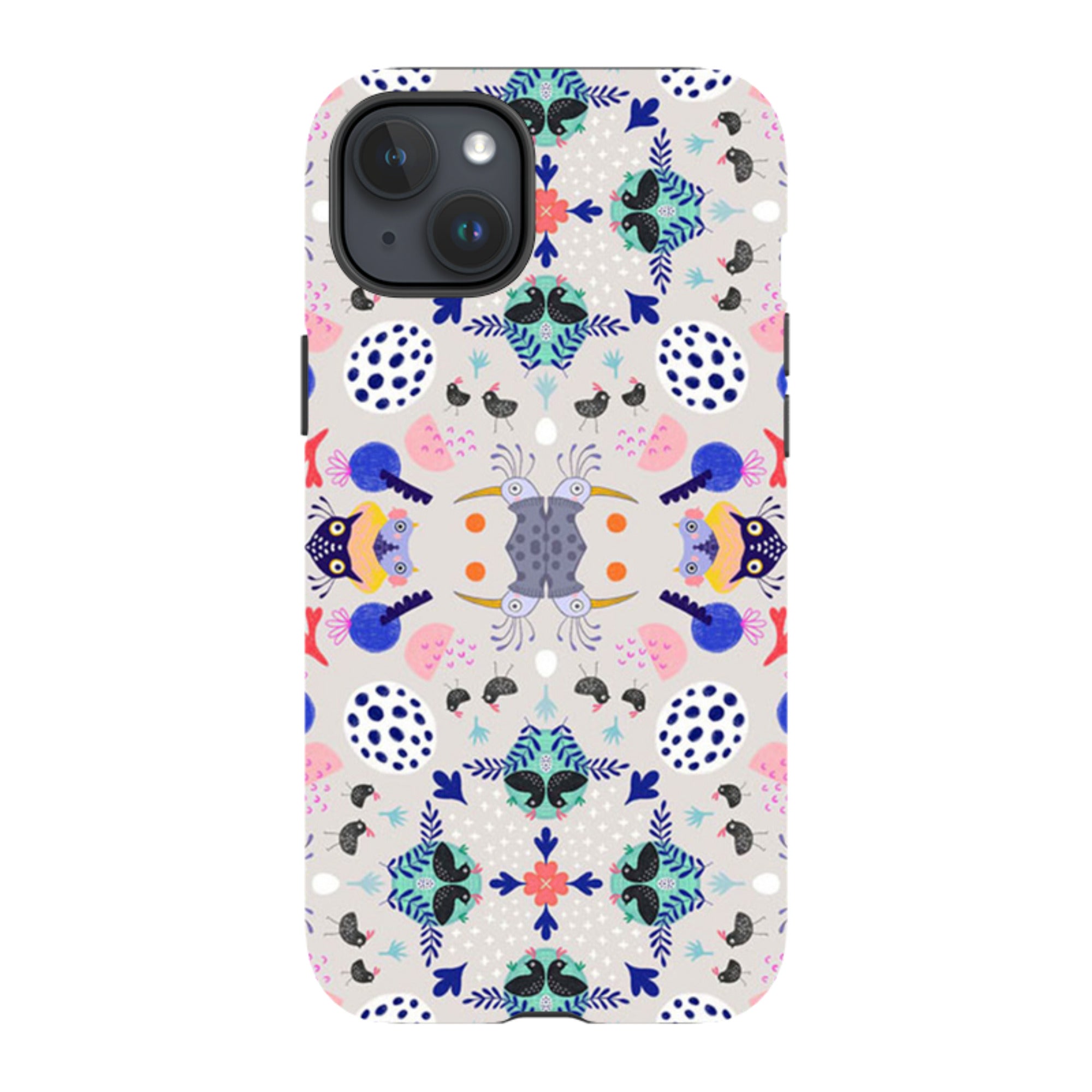 iPhone Tough Case - Crazy Bird Pattern By Mia Underwood