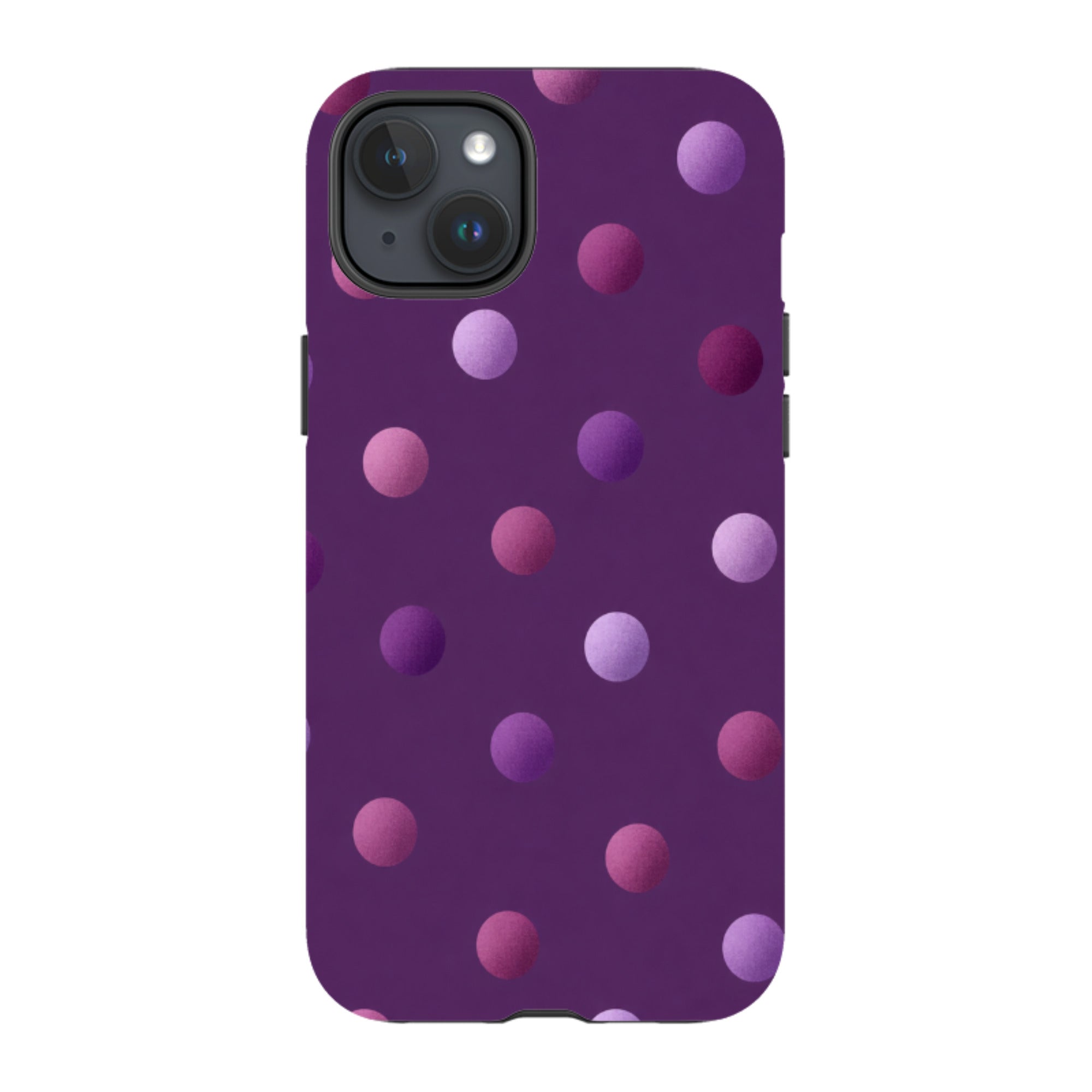 iPhone Tough Case - Purple Polka Dot