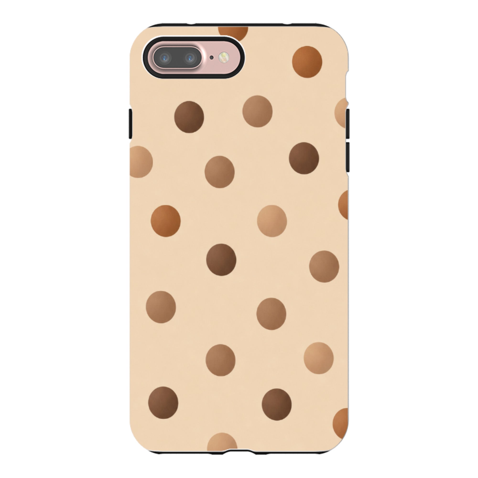 iPhone Tough Case - Brown Polka Dot